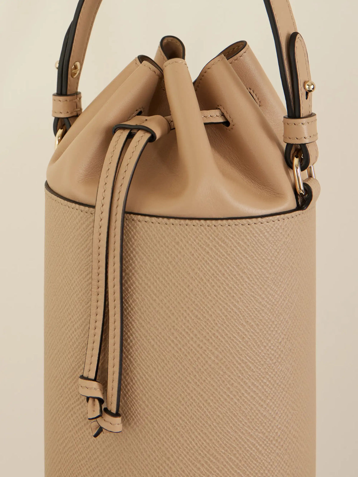 Grained Textured-leather Wine Tote