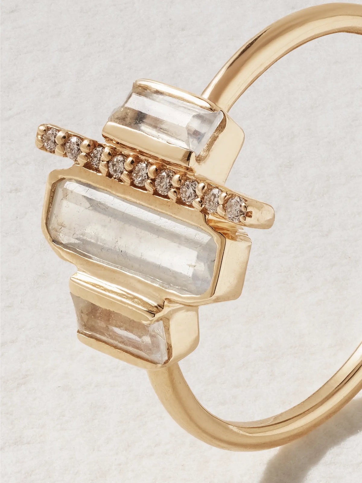 Cityscape 14-karat Recycled Gold, Aquamarine And Diamond Ring