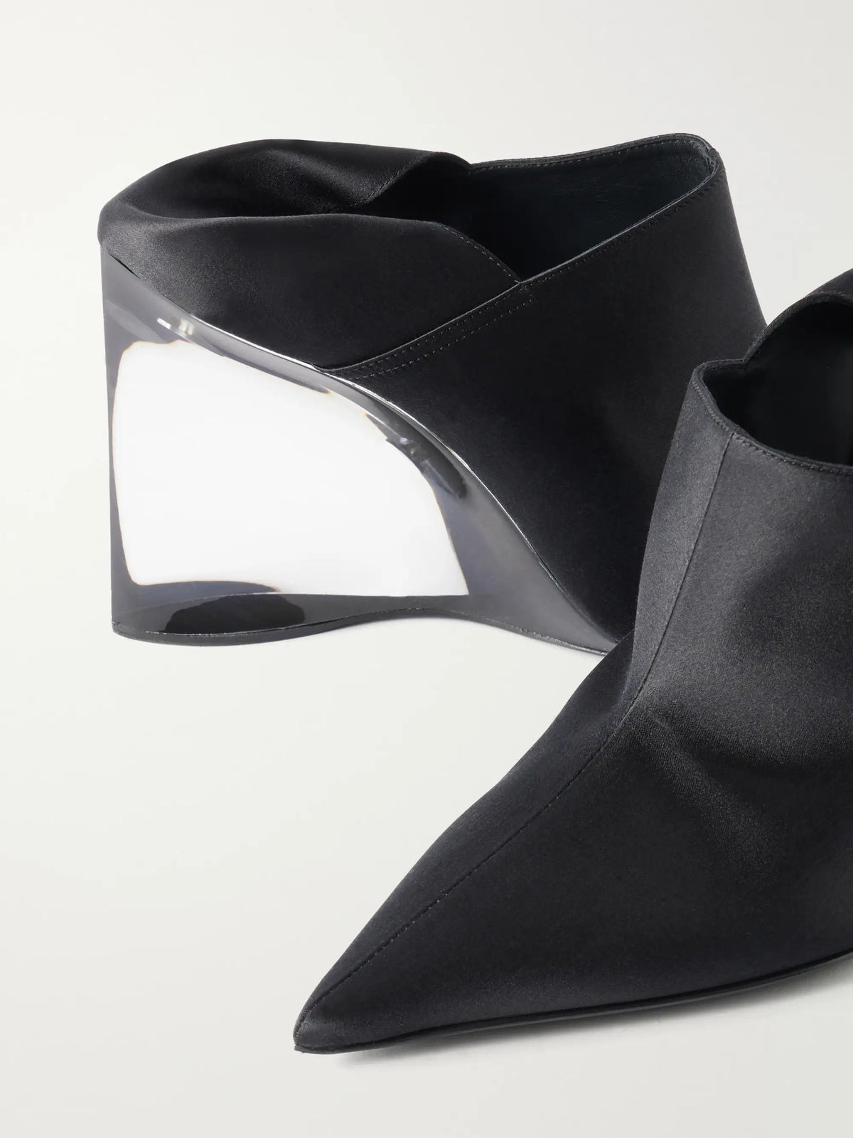 90 Satin Wedge Mules