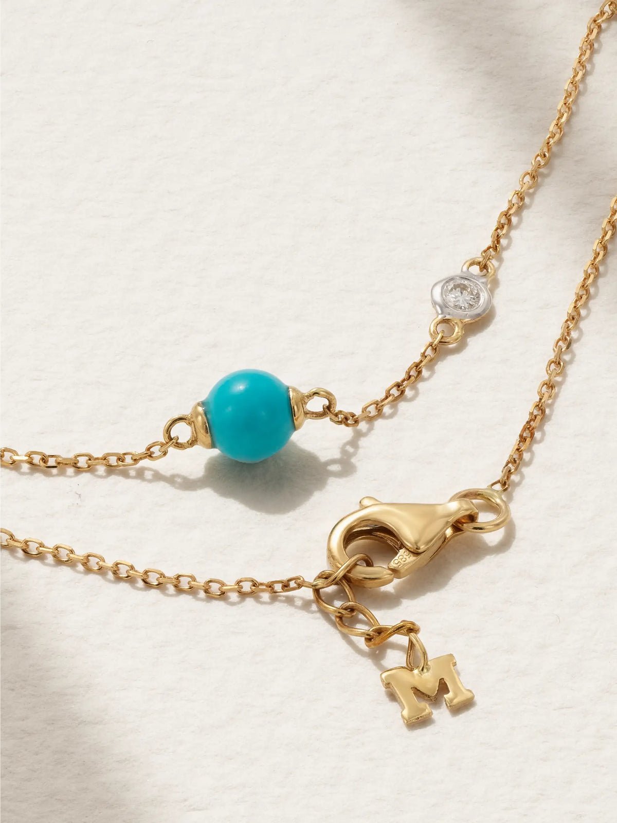 Dot 14-karat Gold, Turquoise And Diamond Bracelet