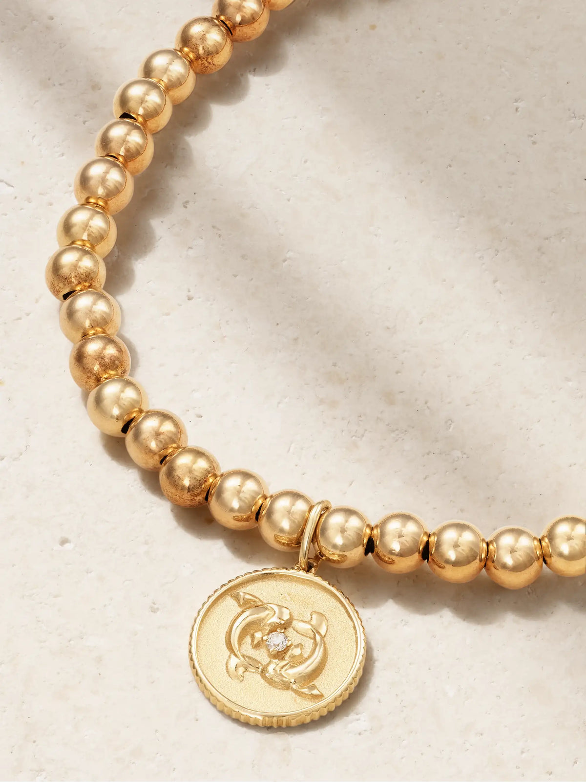 Pisces 14-karat Gold Diamond Bracelet