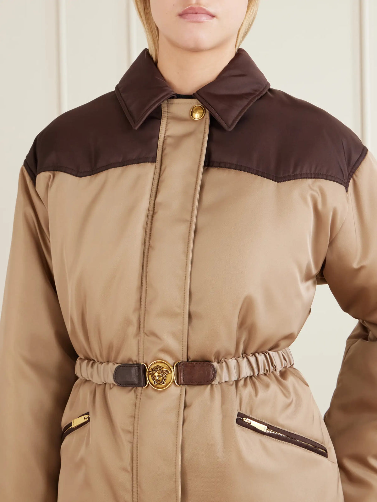 Versace Belted Padded Shell Jacket