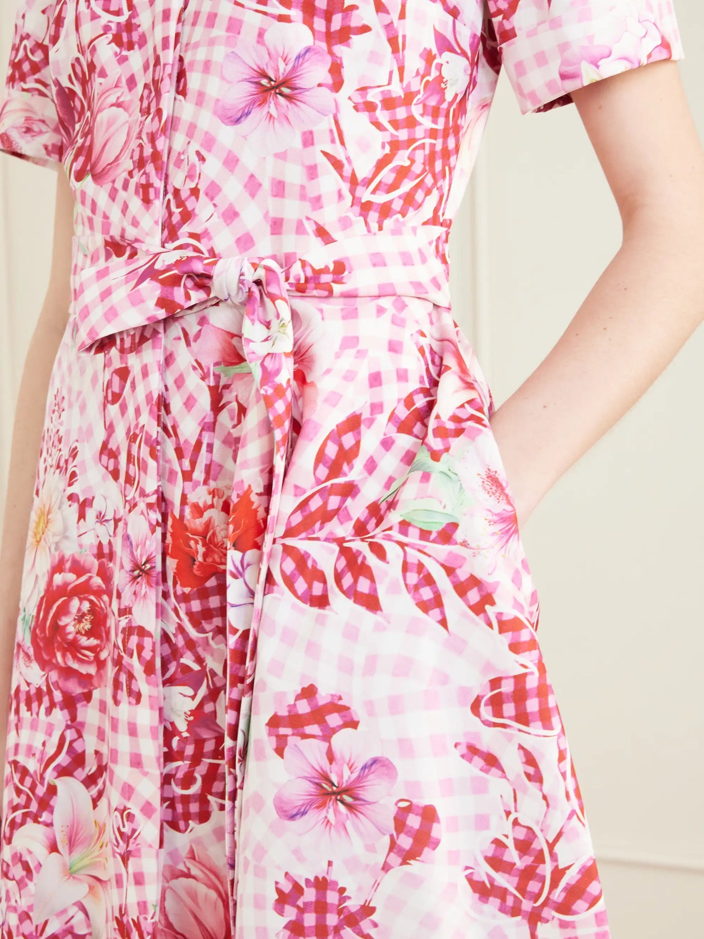 Chima Floral-print Tie-detailed Woven Midi Dress