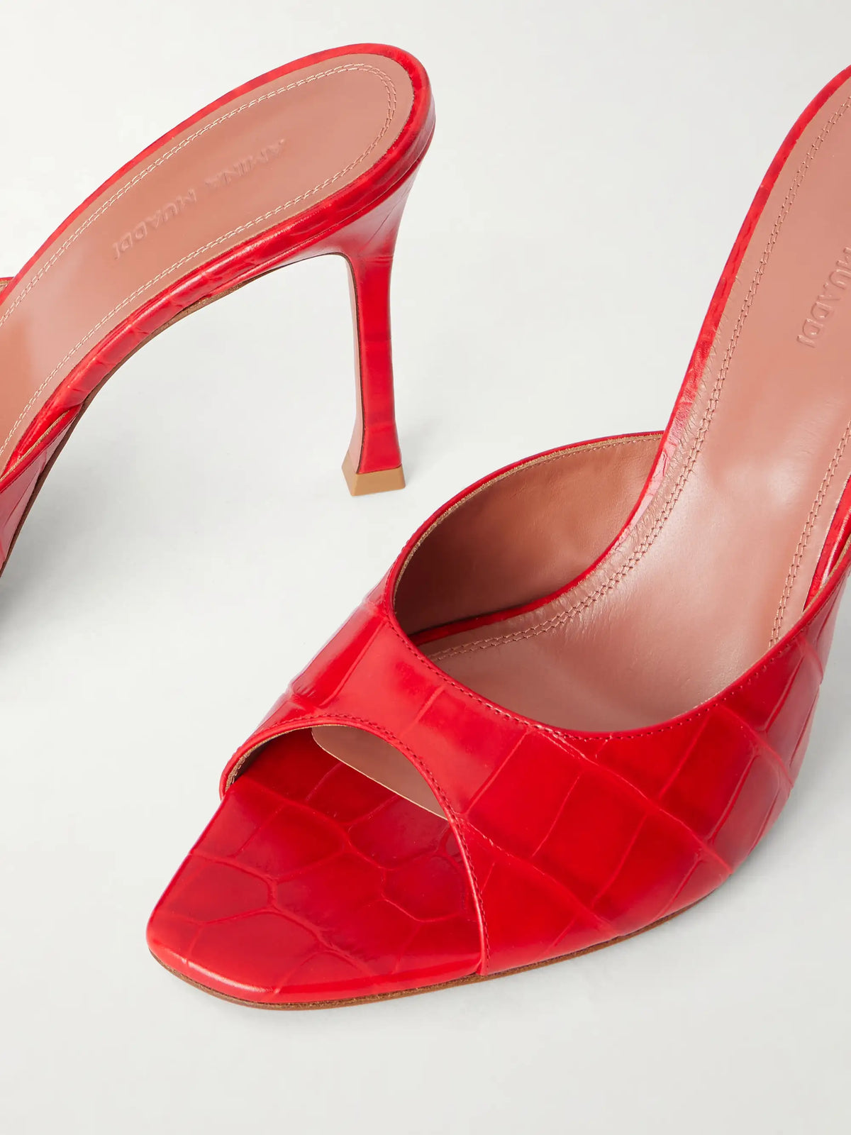Alexa 95 Croc-effect Leather Mules