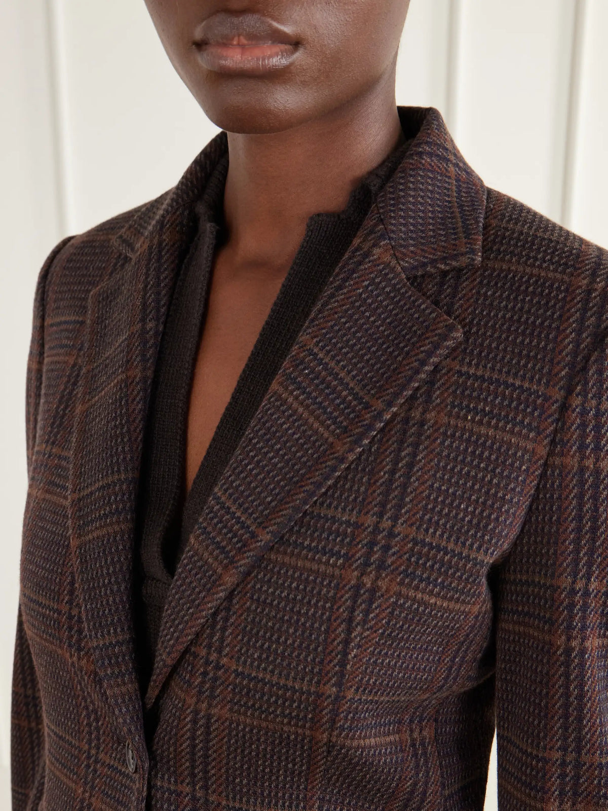 Max Mara Abate Prince Of Wales Checked Wool And Cotton-blend Blazer