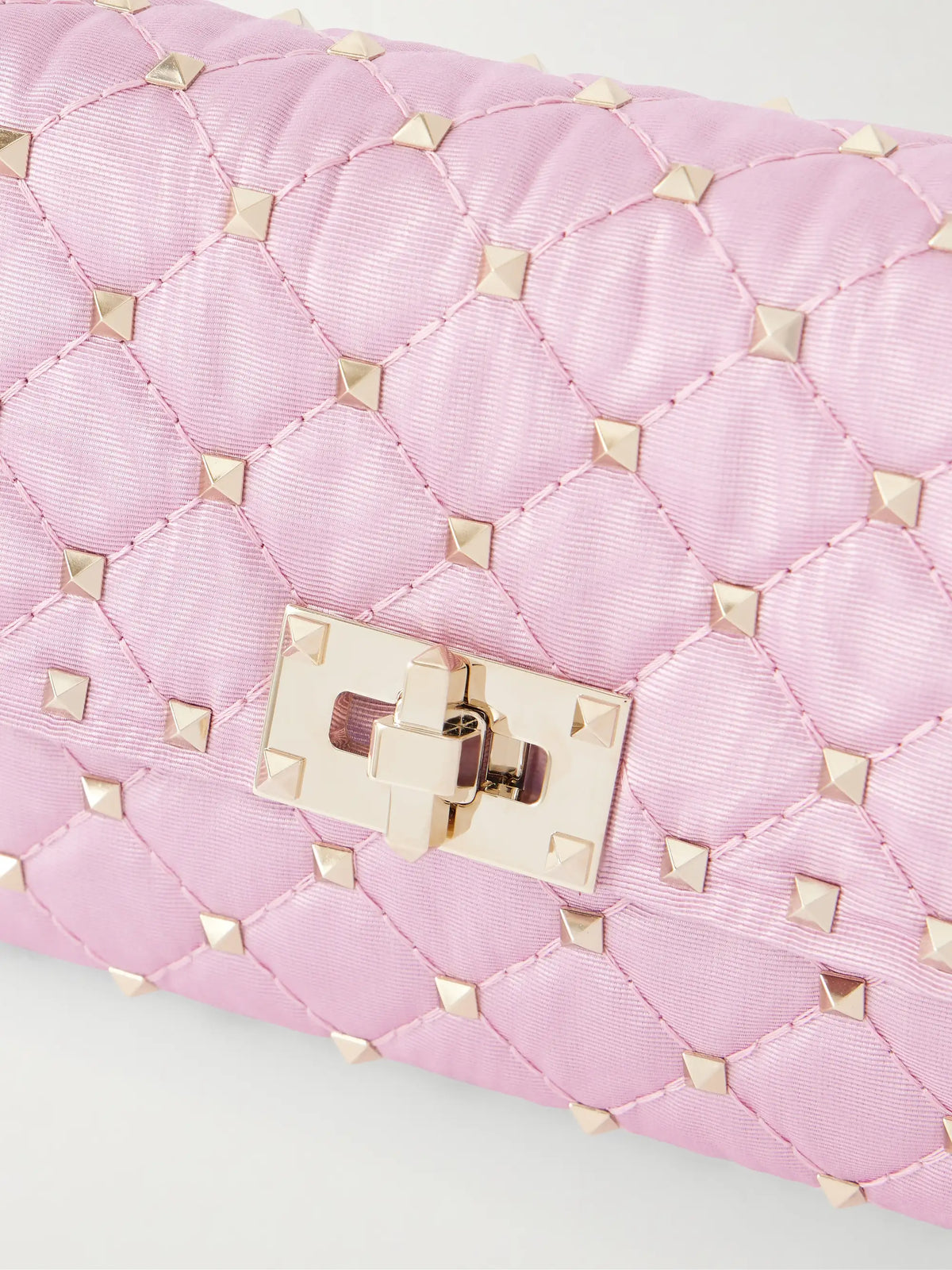 Rockstud Embellished Twill Shoulder Bag