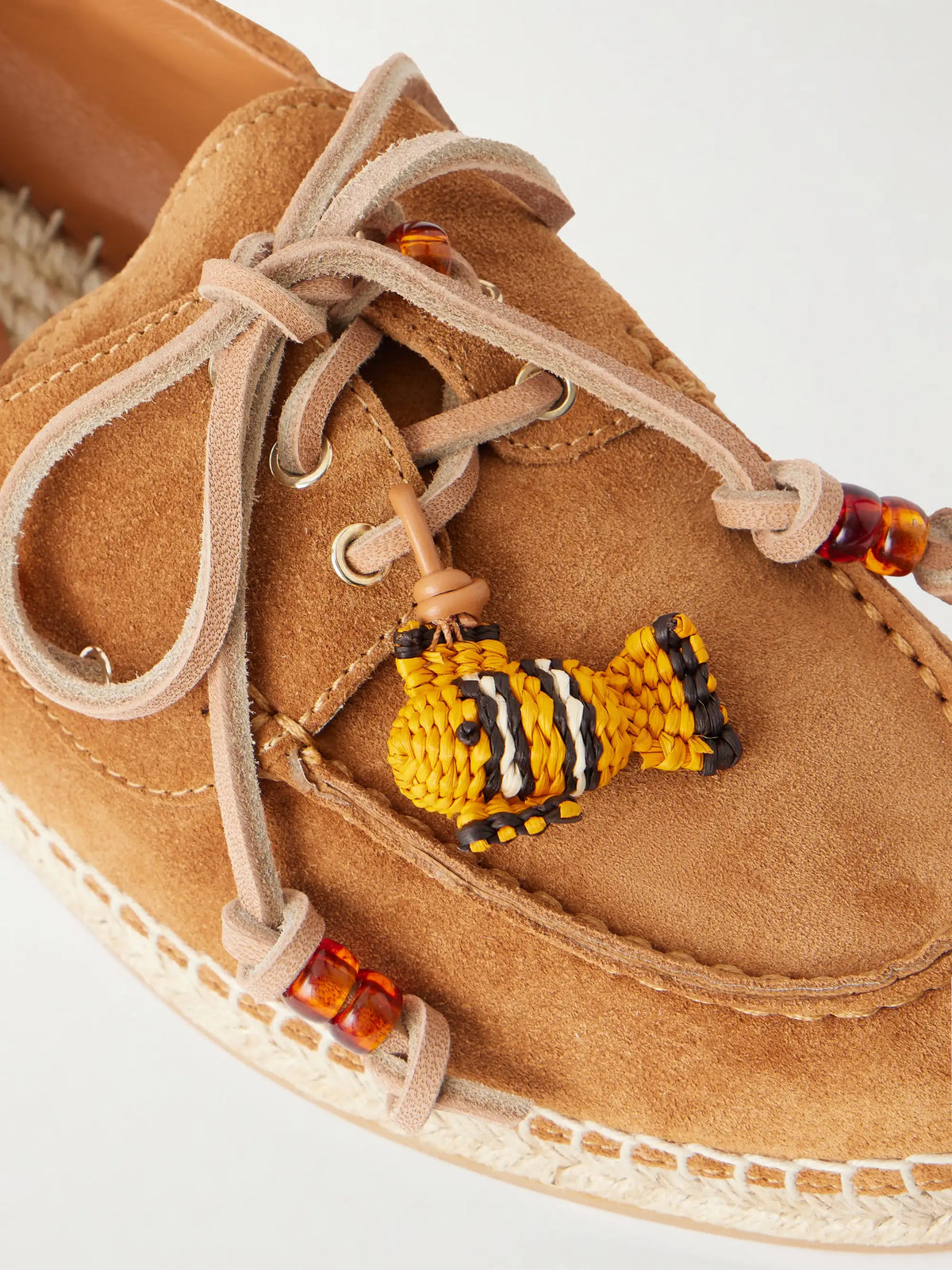 Embellished Suede Espadrille Loafers