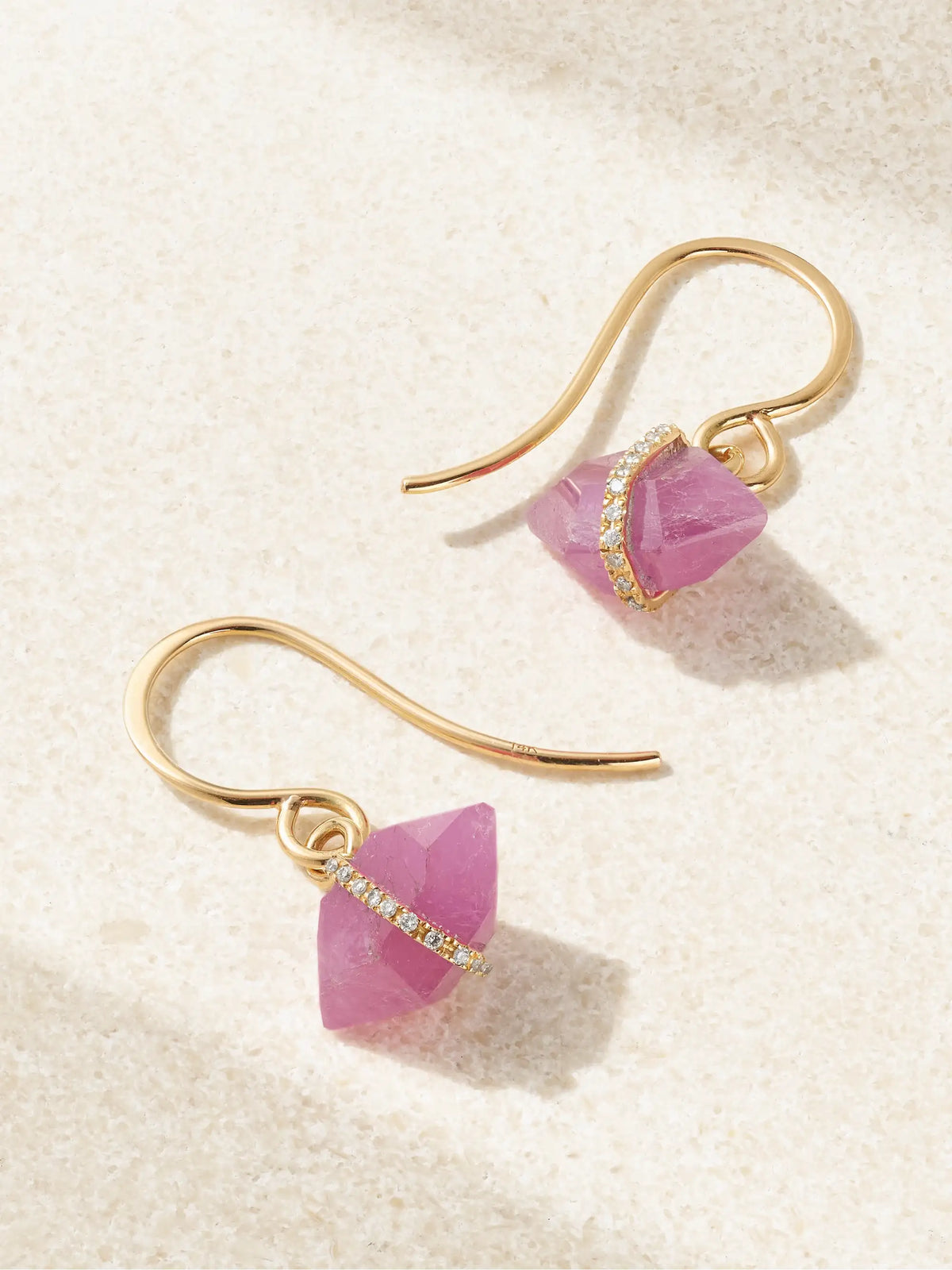 14-karat Recycled Gold, Ruby And Herkimer Diamond Earrings