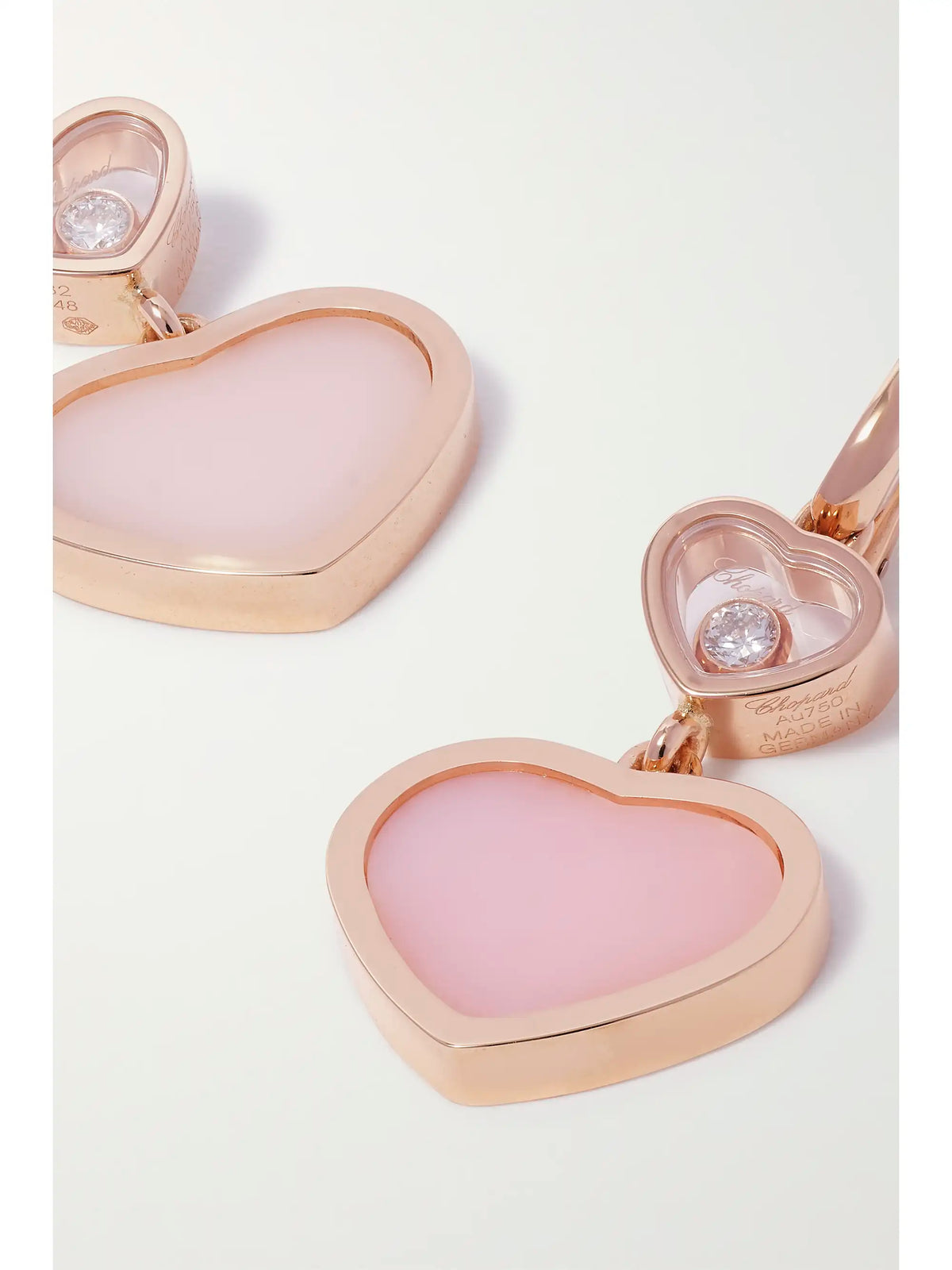 Happy Hearts 18-karat Rose Gold, Opal And Diamond Earrings
