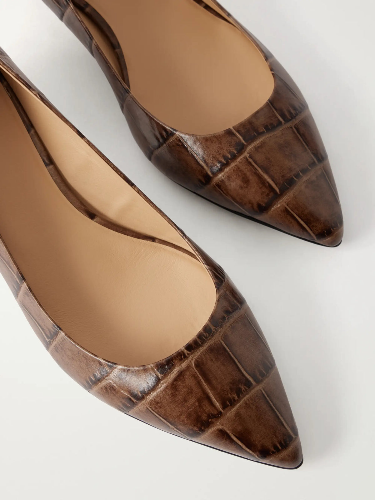 Jamie Haller The Kitty Point 30 Croc-effect Leather Pumps