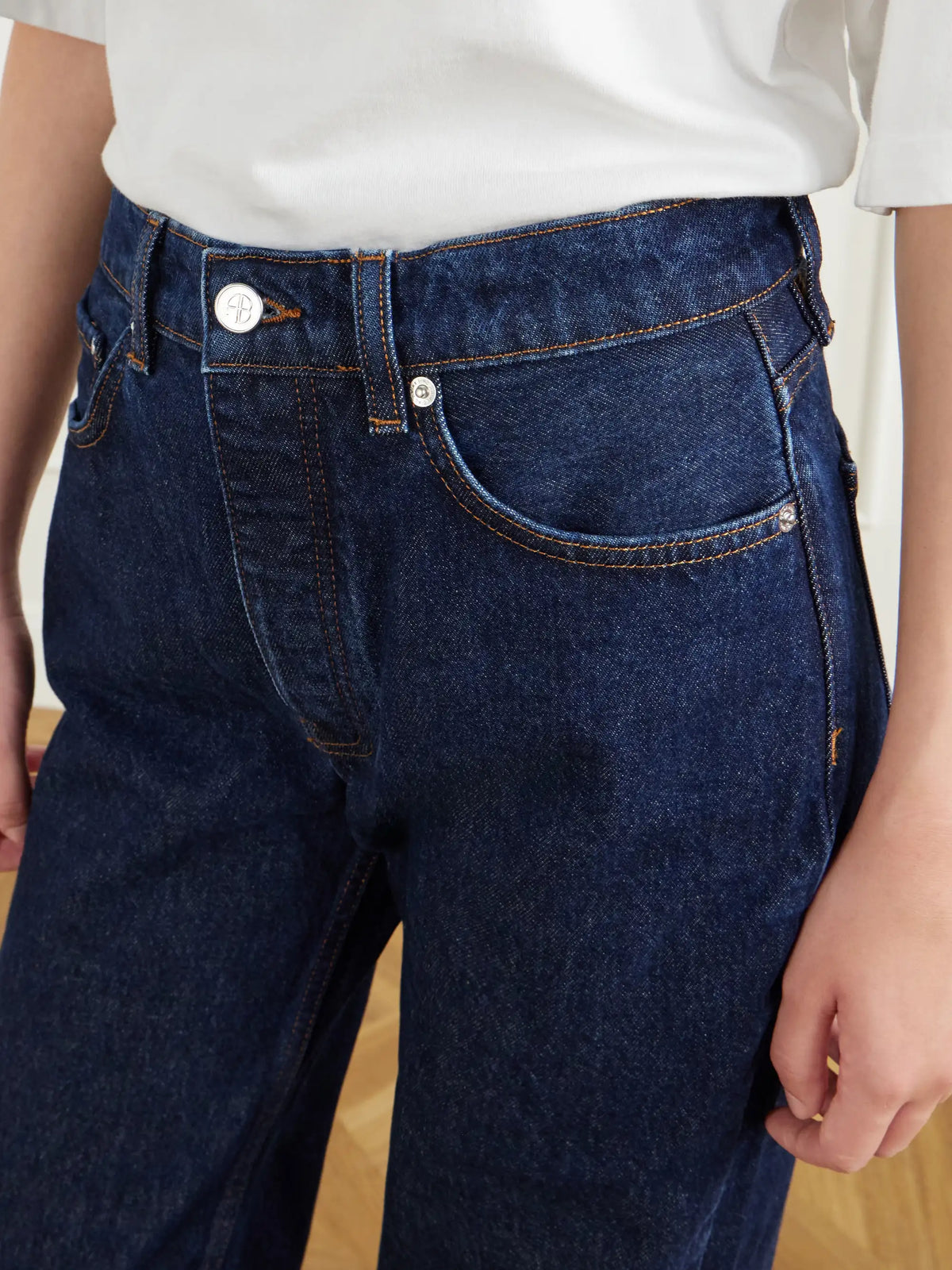 Anine Bing Hugh Jean 34' Straight-leg Jeans