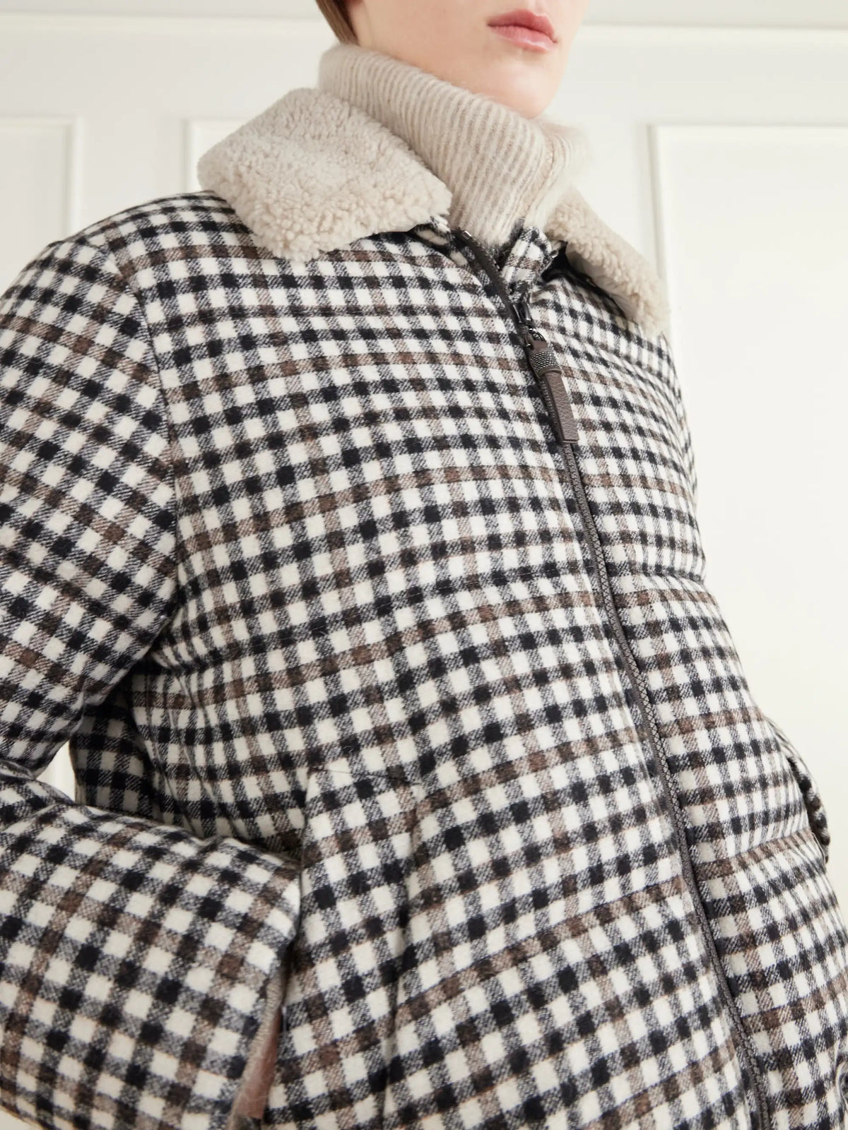 Brunello Cucinelli Shearling-trimmed Alpaca-blend Twill Down Jacket