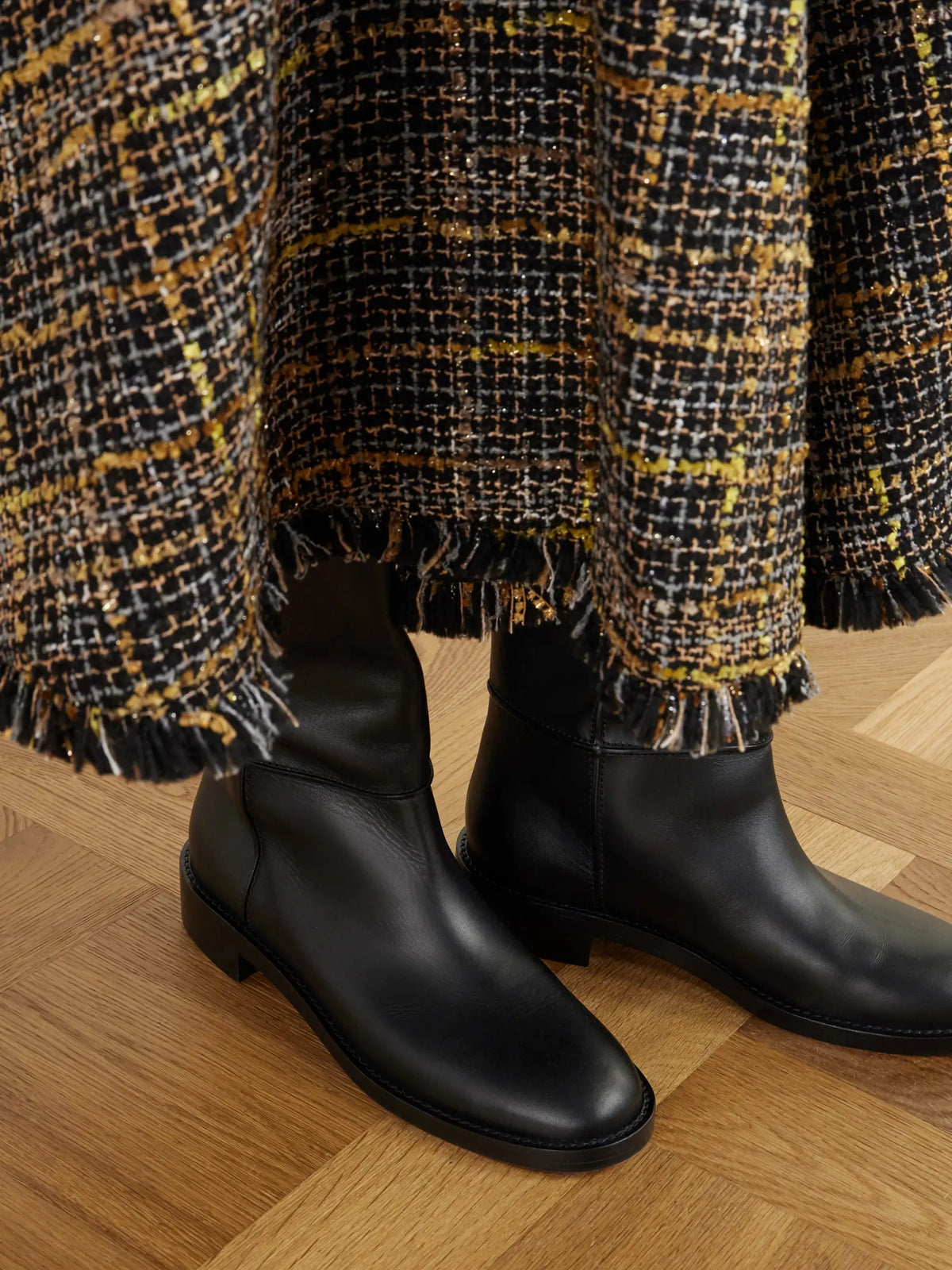 Altuzarra Varda Fringe-trimmed Tweed Midi Skirt