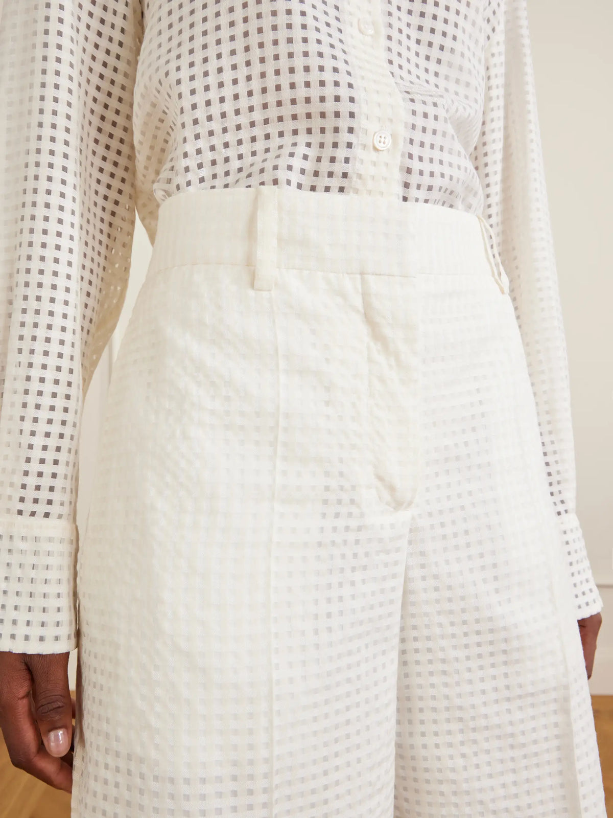 Gingham Point D'esprit Shorts