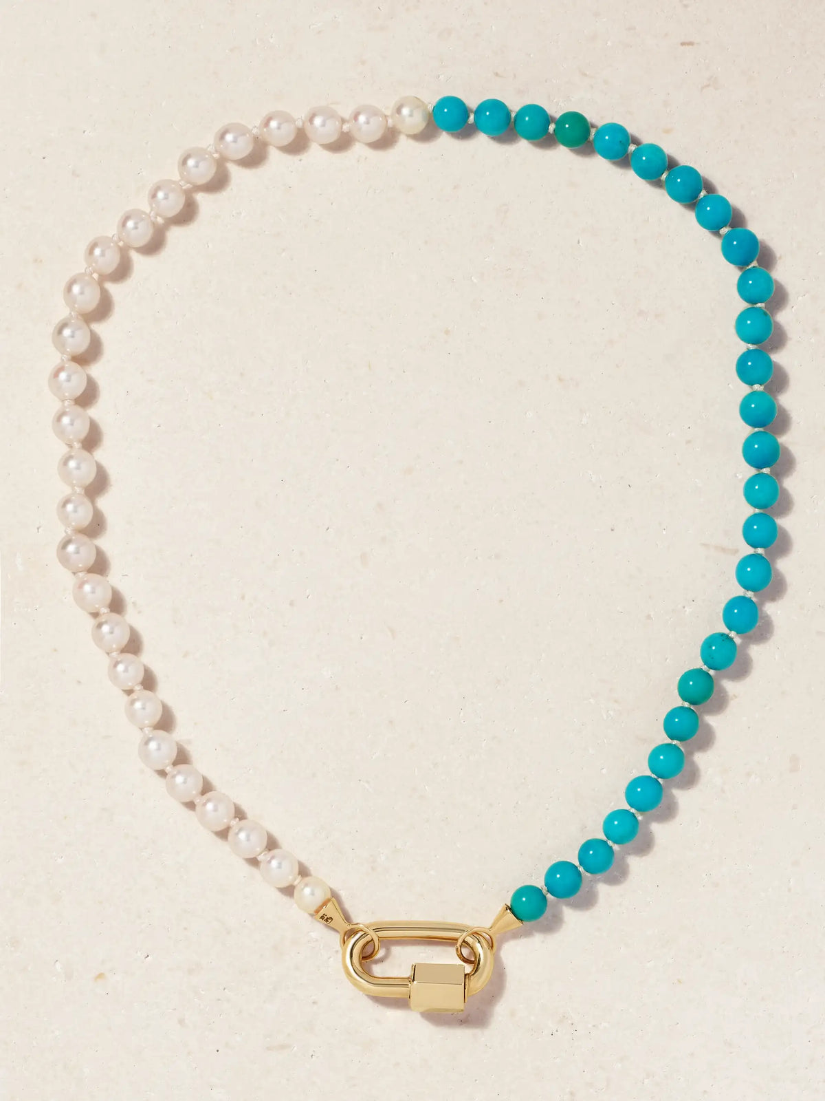 14-karat Gold, Turquoise And Pearl Necklace
