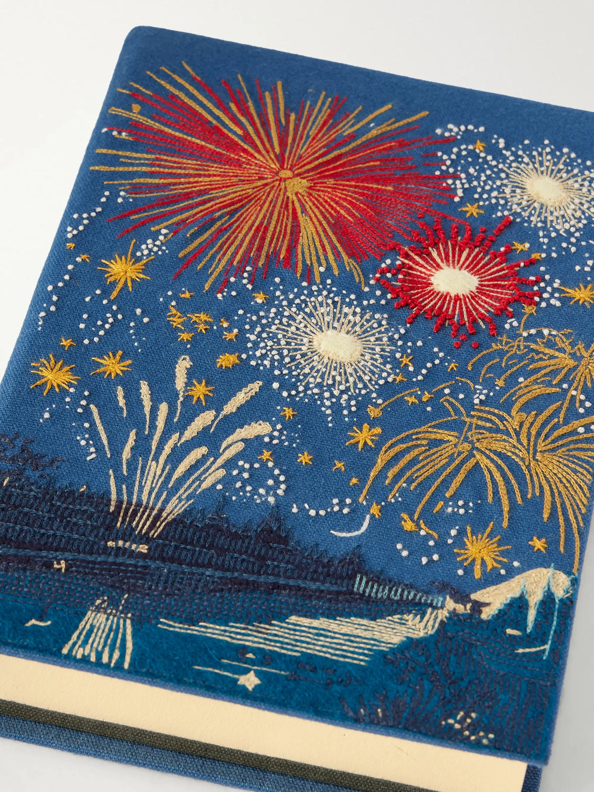 Olympia Le-Tan Fireworks In Paris Embroidered Canvas Clutch