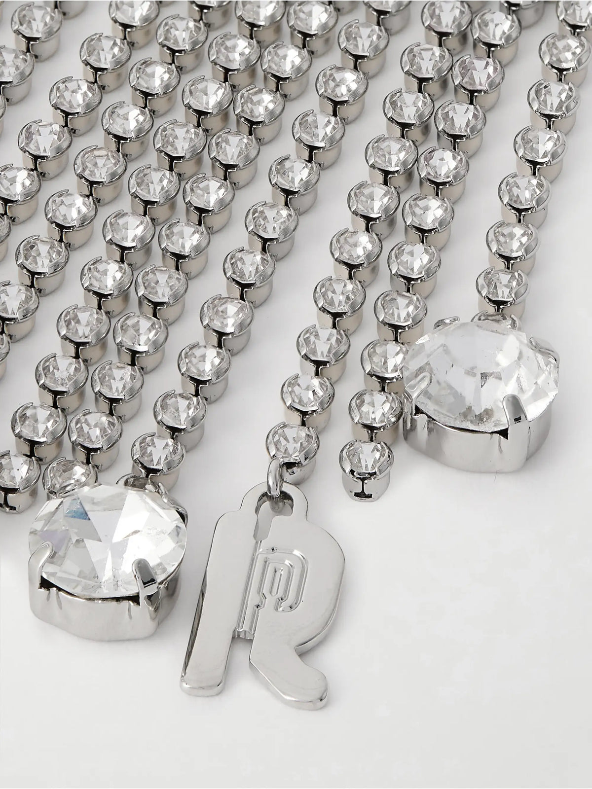 Silver-tone Crystal Brooch