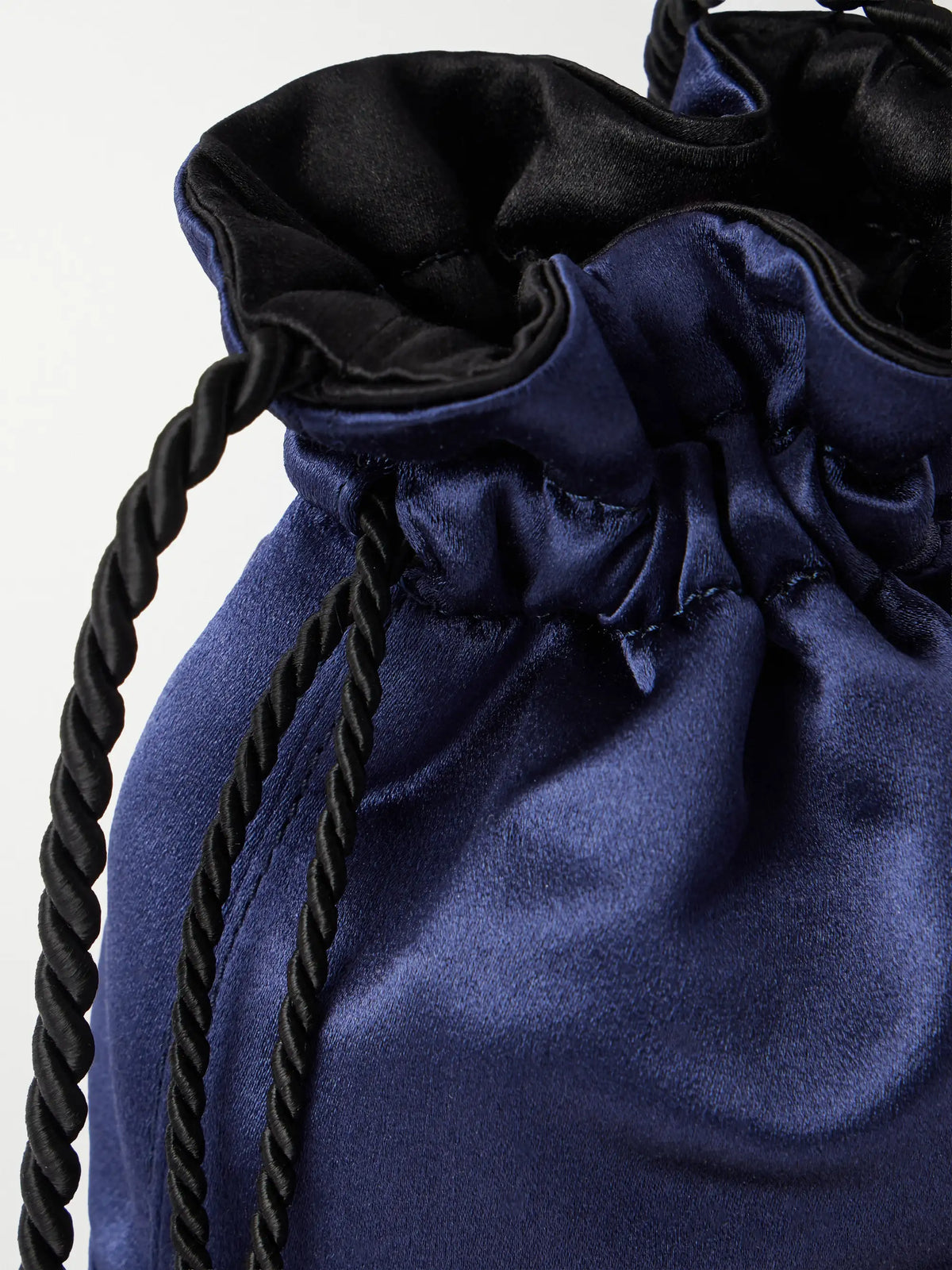 Hunting Season The Lola Drawstring Tasseled Cord-trimmed Satin Bucket Bag