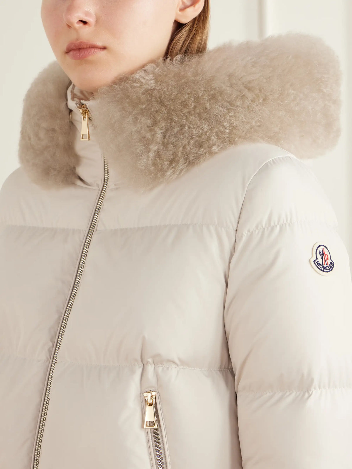 Moncler Laichefur Plush-trimmed Shell Quilted Down Jacket