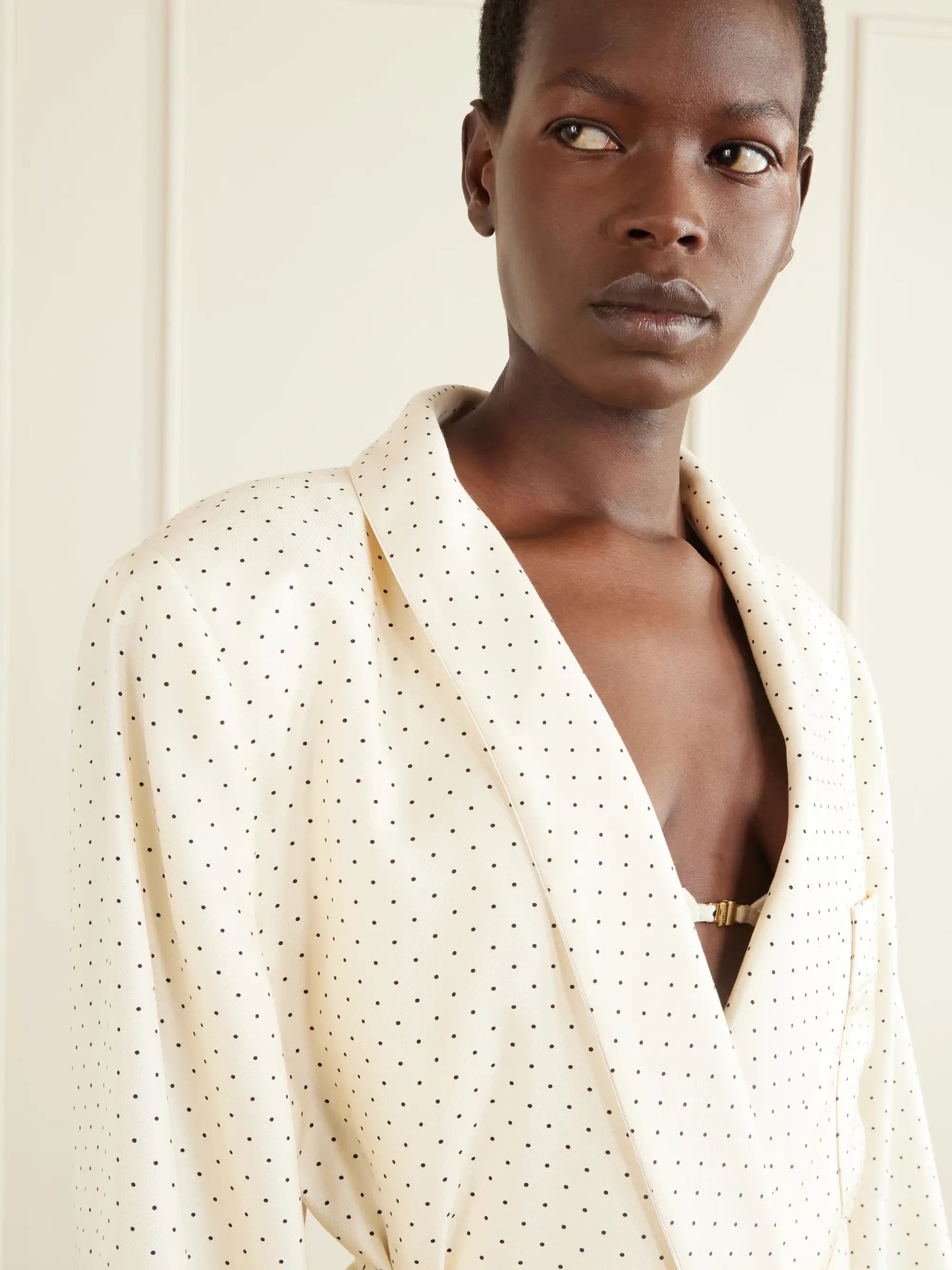 Polka-dot Silk Robe