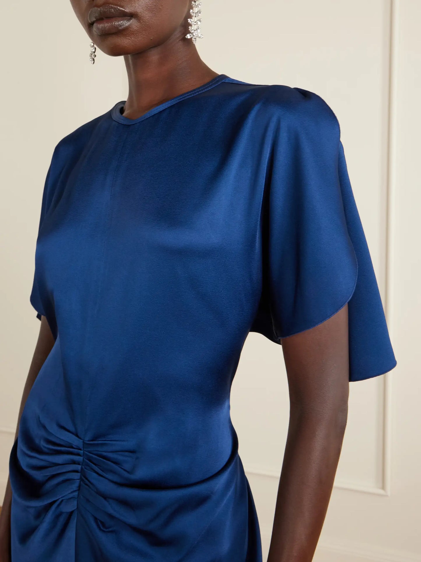 Isabella Ruched Satin Gown
