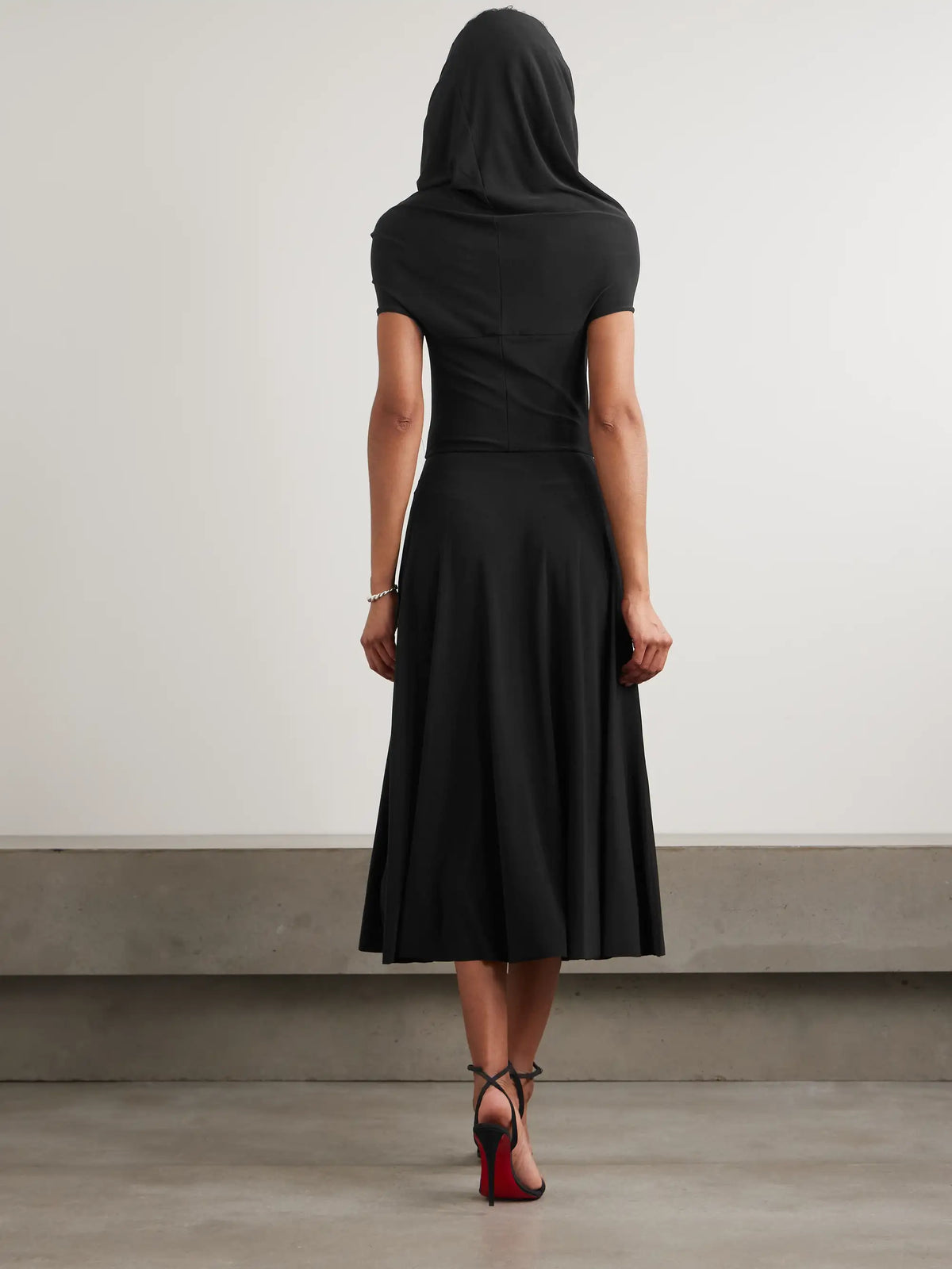 Off-the-shoulder Jersey Midi Dress