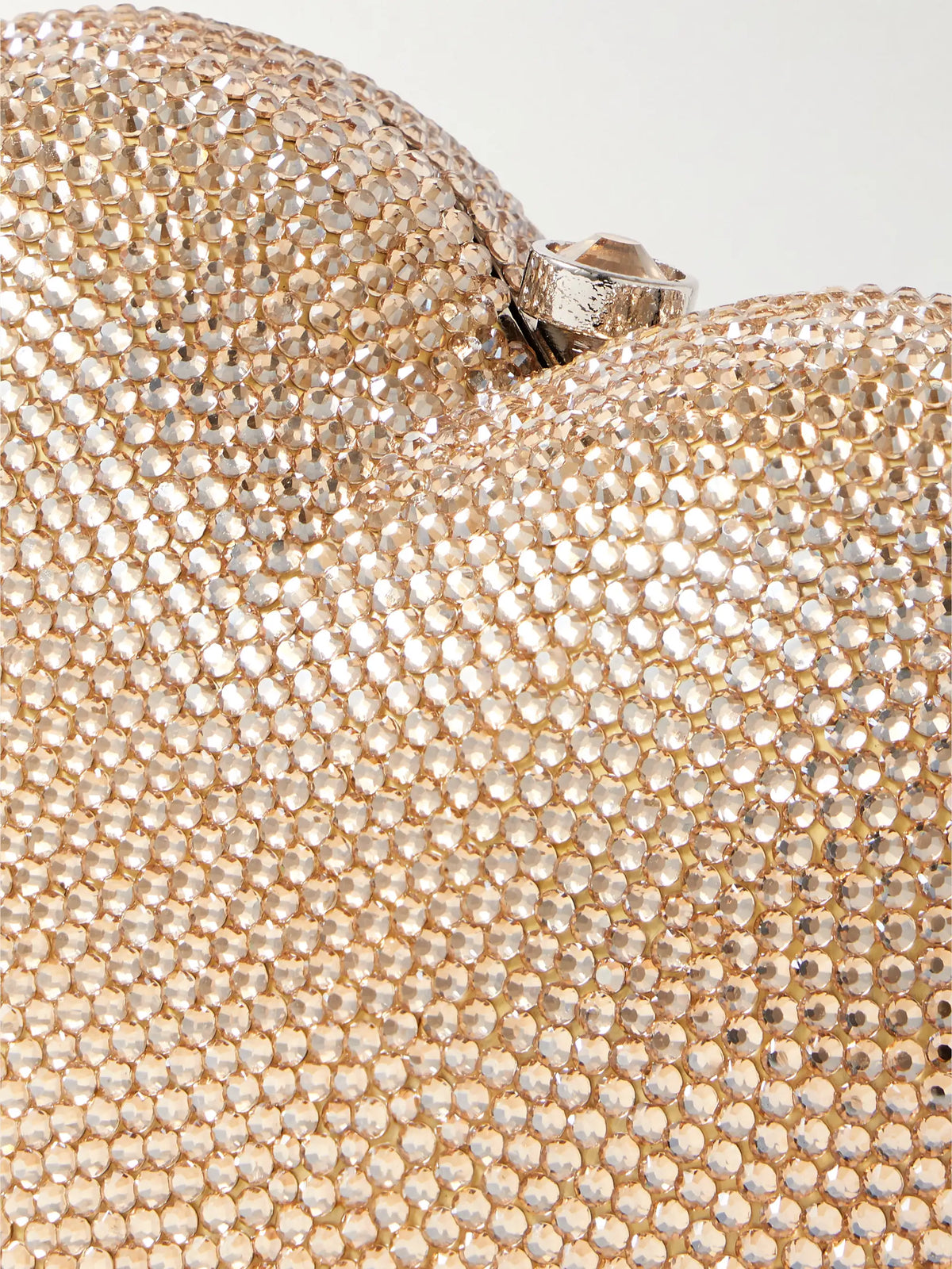L'amour Petit Coeur Crystal-embellished Gold-tone Clutch