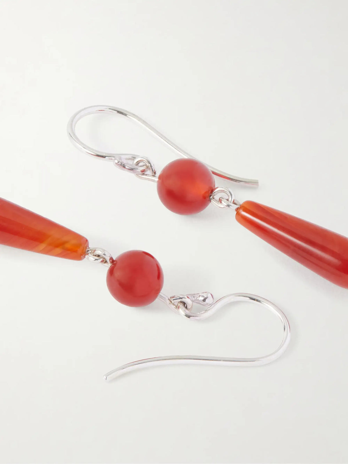 Tiny Isadore Silver And Carnelian Earrings