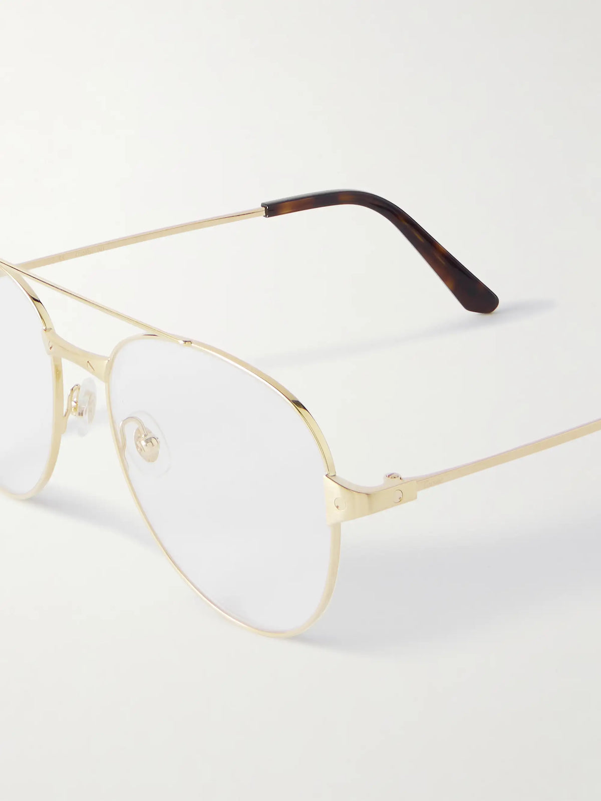 Santos De Cartier Aviator-style Gold-tone Optical Glasses