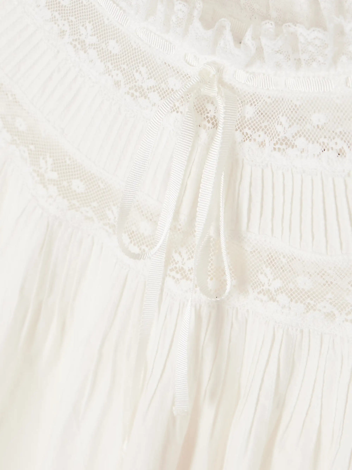 Daphne Lace-trimmed Pintucked Organic Cotton-voile Mini Dress