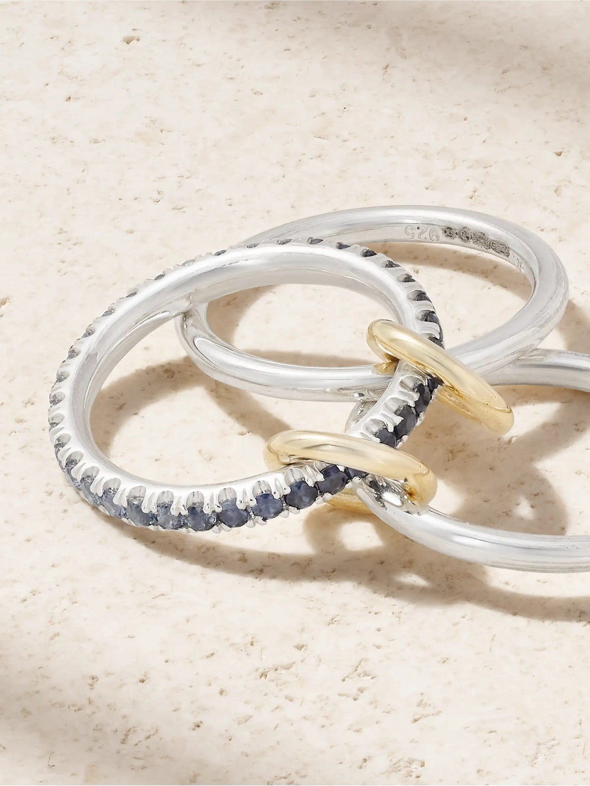 Tigris 18-karat Gold, Sterling Silver And Sapphire Ring