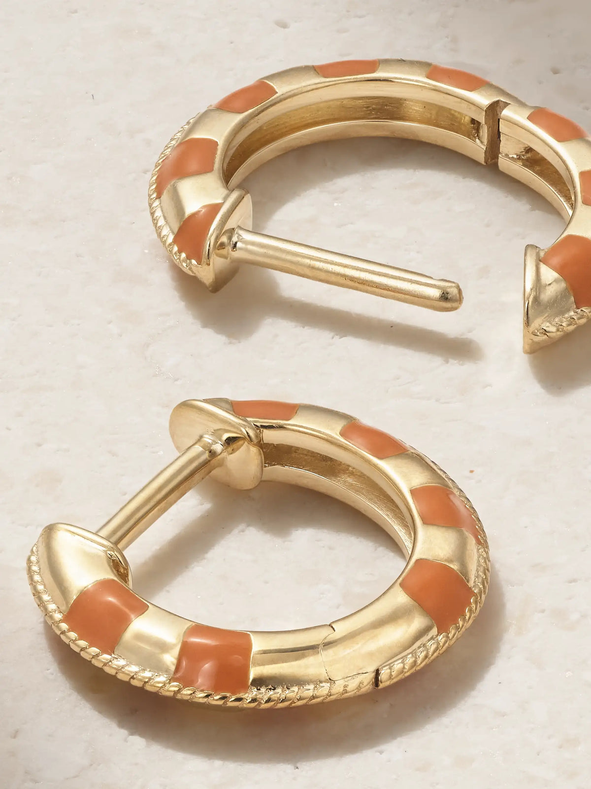 9-karat Gold And Enamel Hoop Earrings