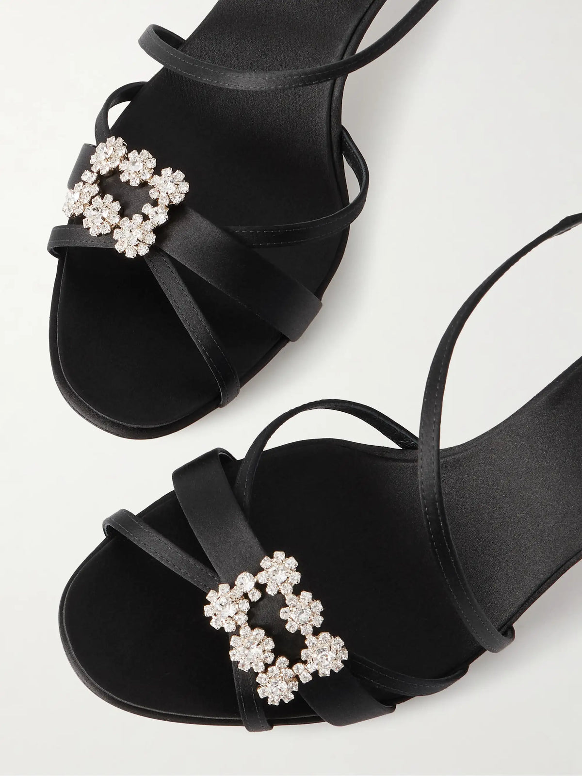 Efflorescence 65 Crystal-embellished Satin Sandals