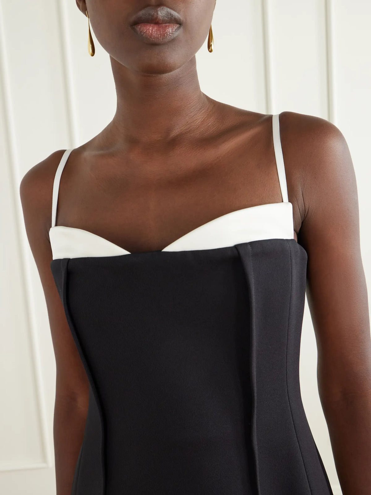 SIMKHAI Kristen Pleated Crepe Midi Dress