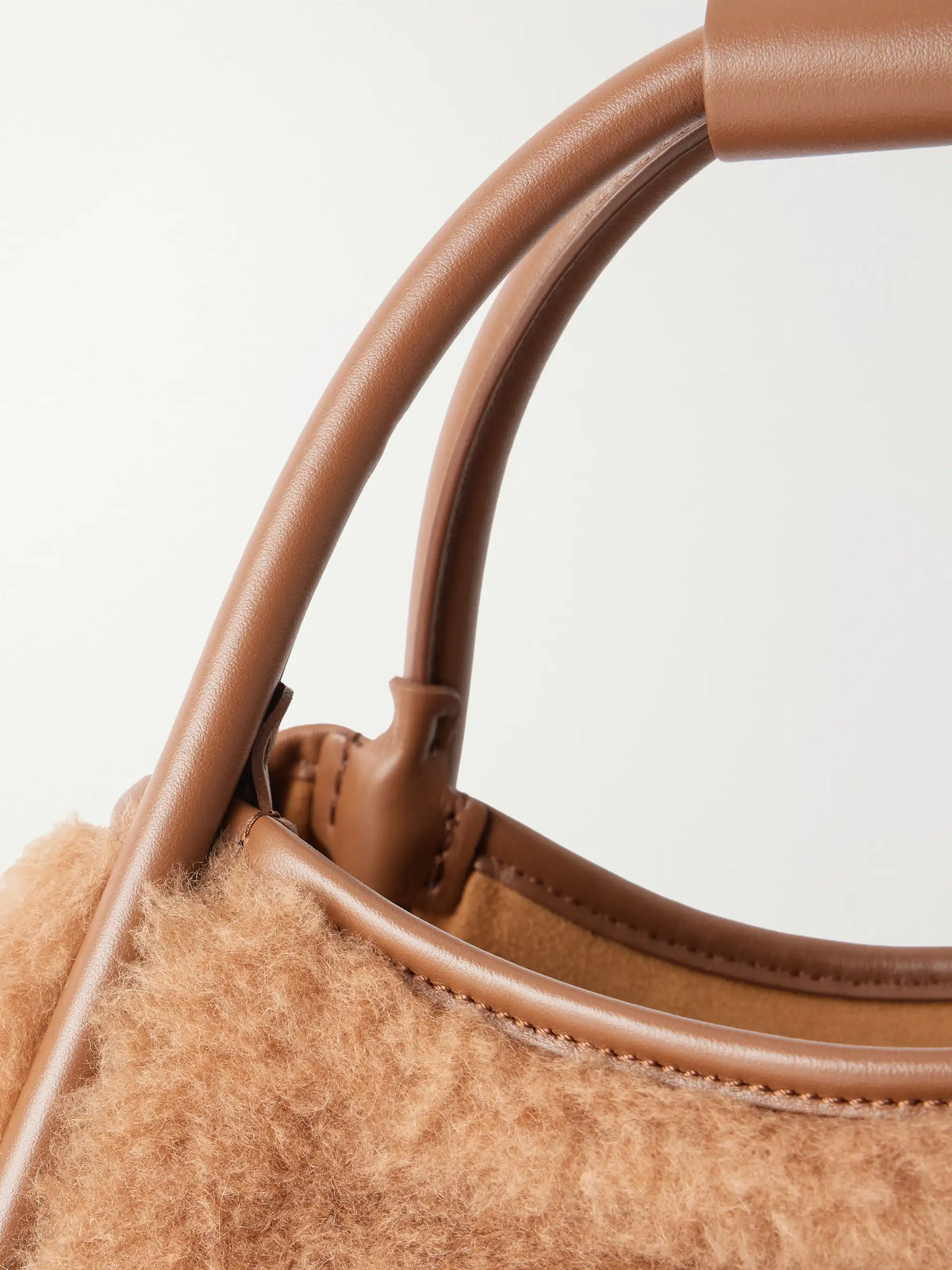 Max Mara Marine Leather-trimmed Camel-hair Tote