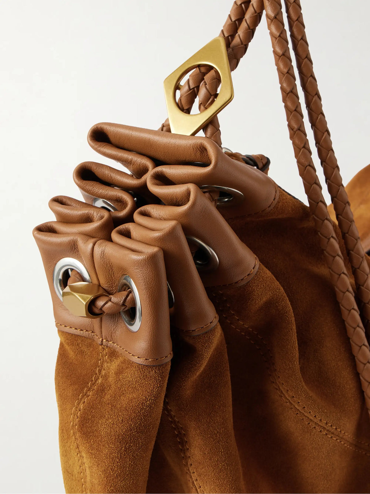 Maia Large Braided Suede Shoulder Bag