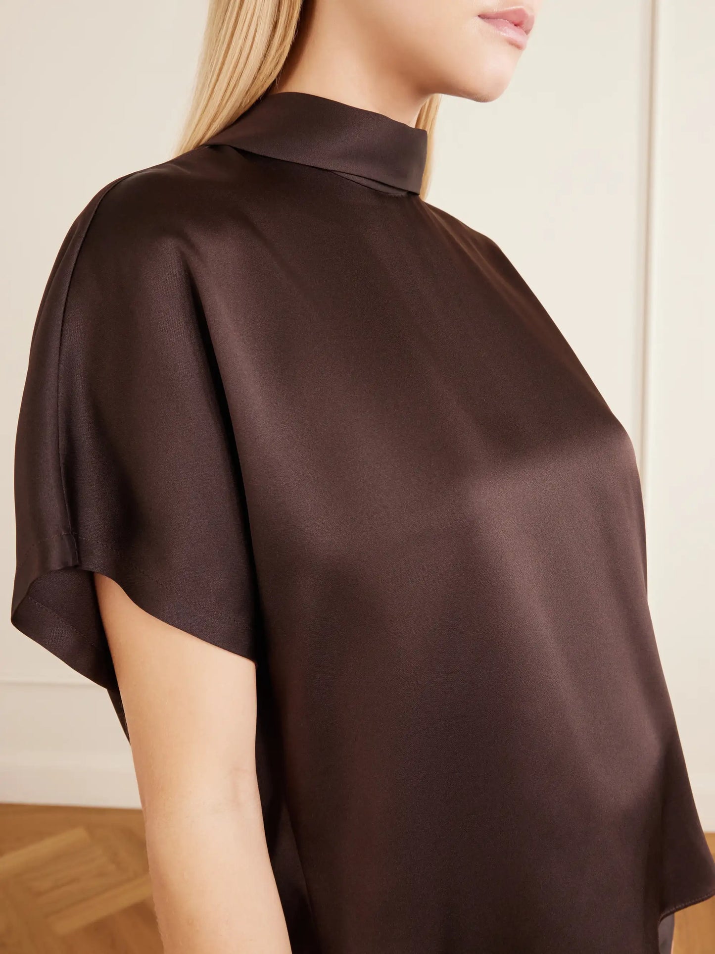 Draped Silk-satin Blouse