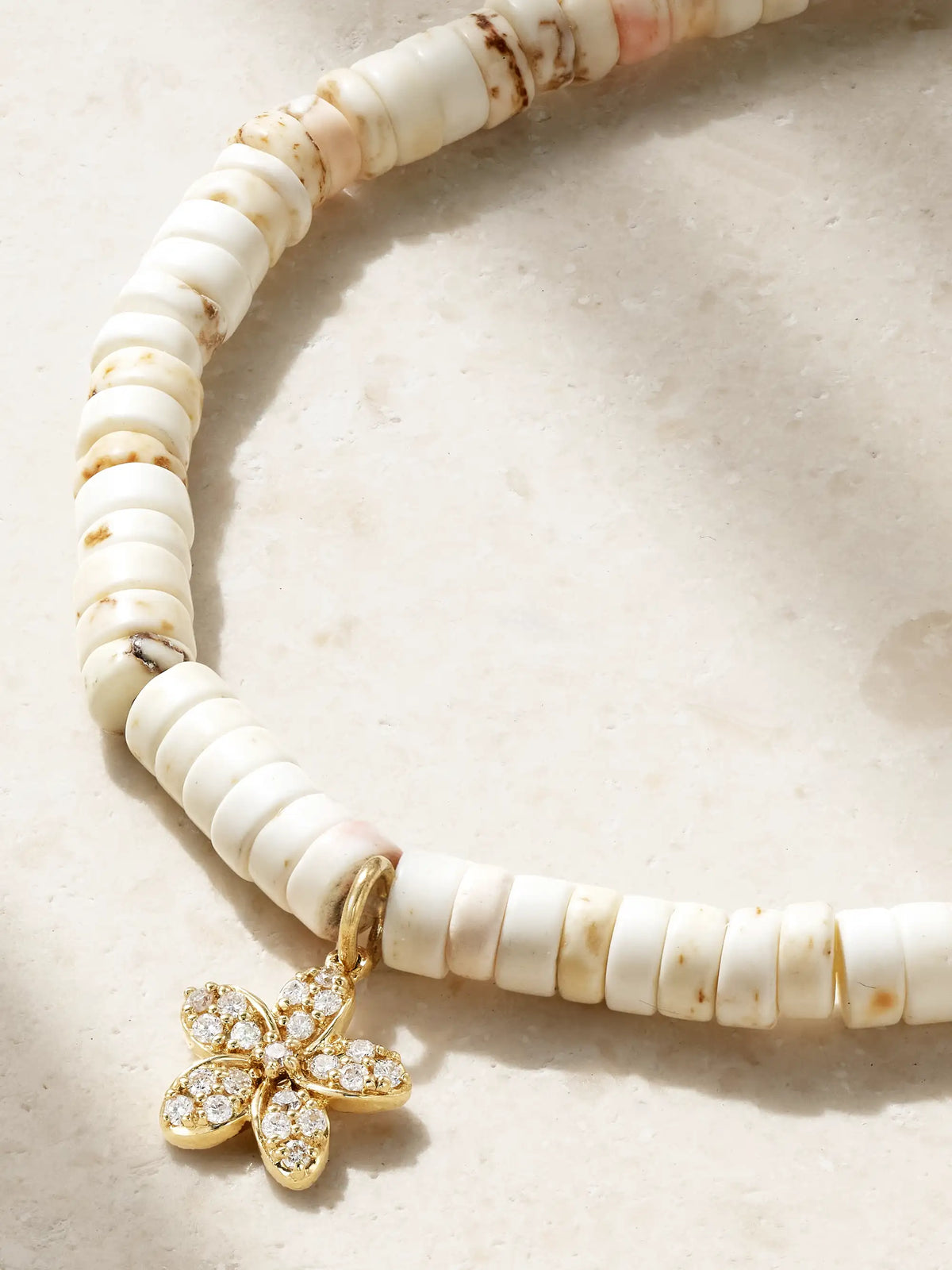 Small Plumeria 14-karat Gold, Turquoise And Diamond Bracelet