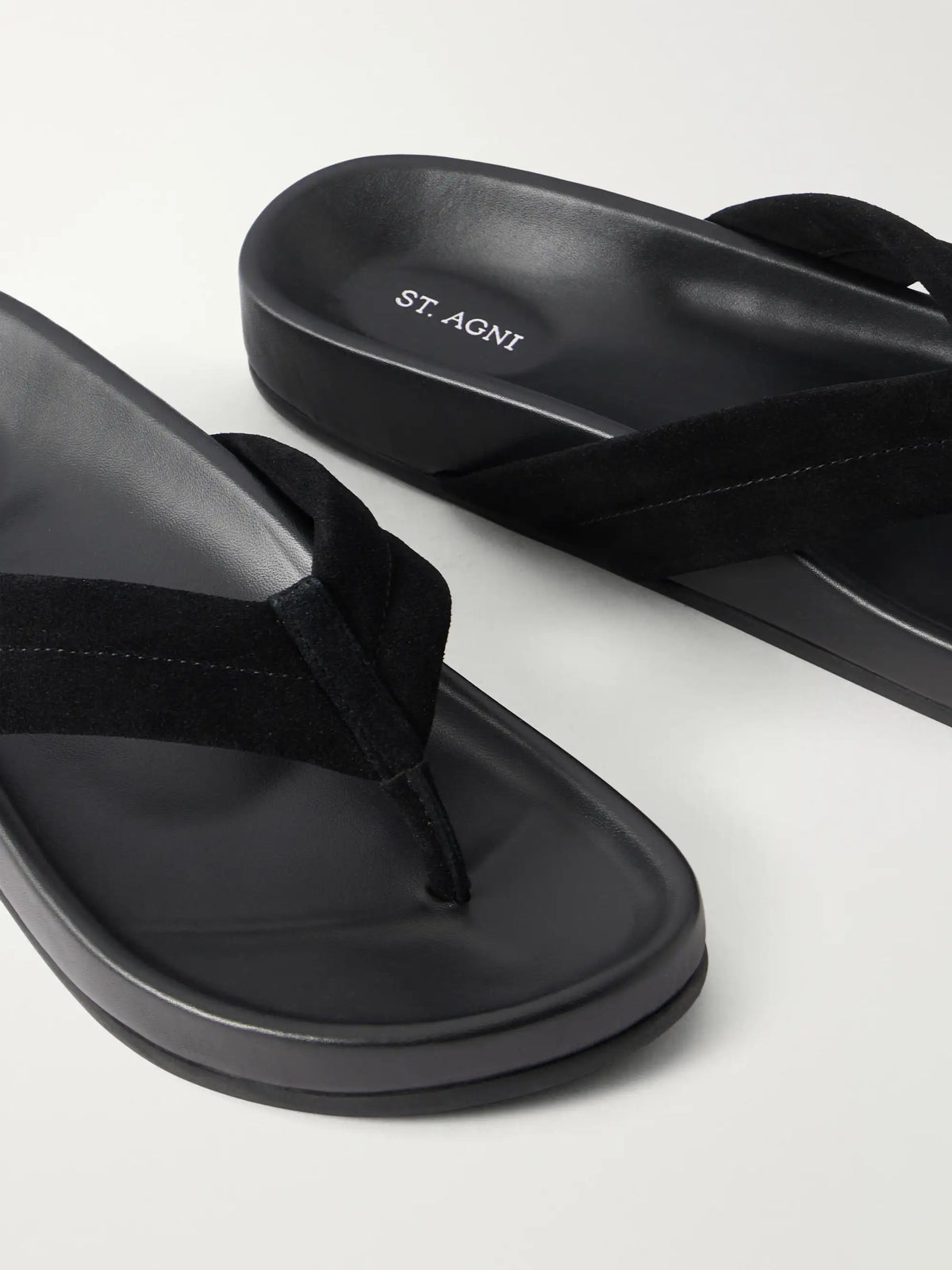 Suede Platform Thong Sandals