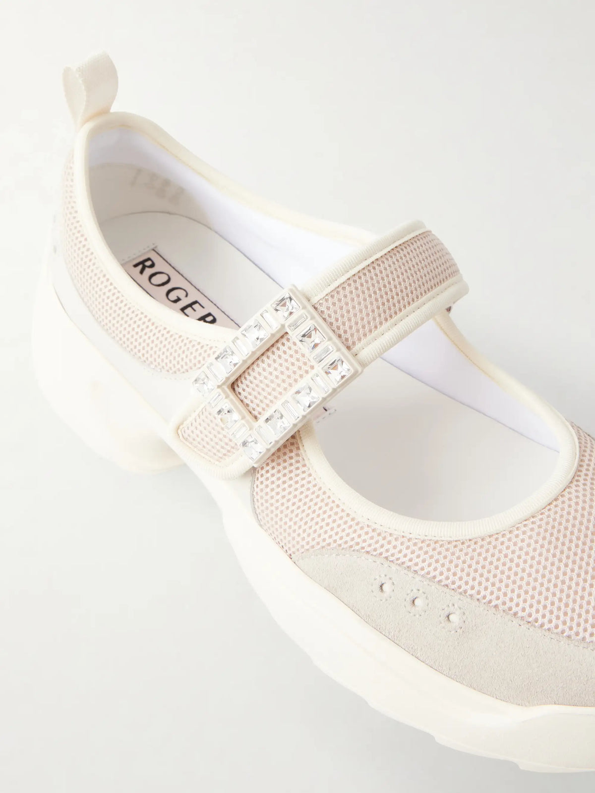 Viv On The Run Embellished Leather-trimmed Mesh Mary Jane Sneakers
