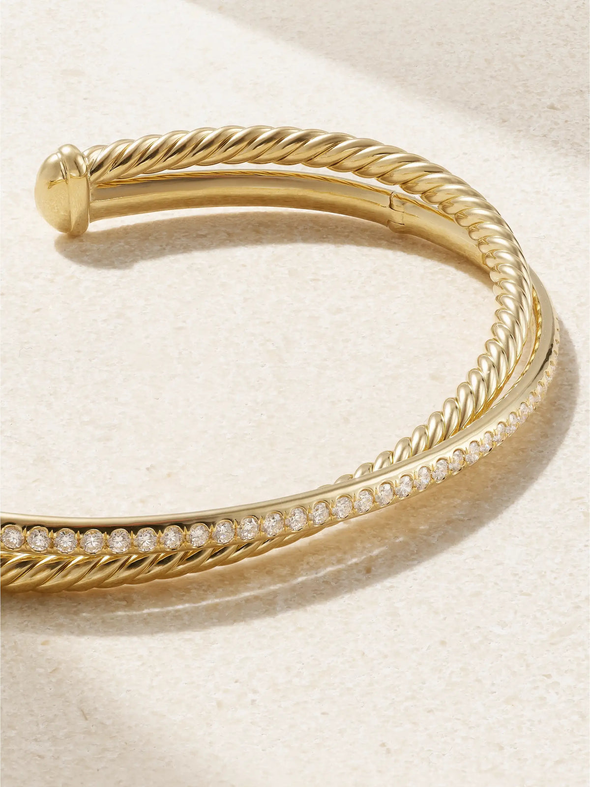 Crossover 18-karat Gold Diamond Cuff