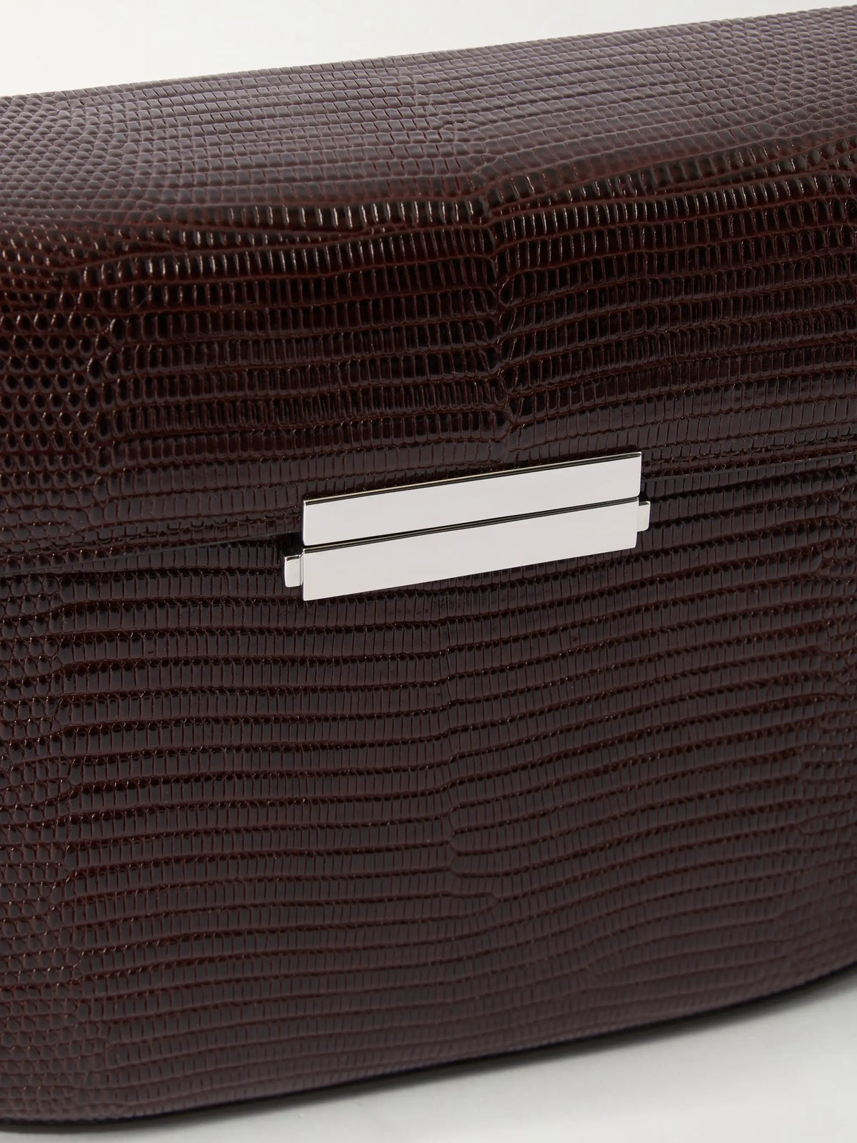 Clip Lizard-effect Leather Shoulder Bag