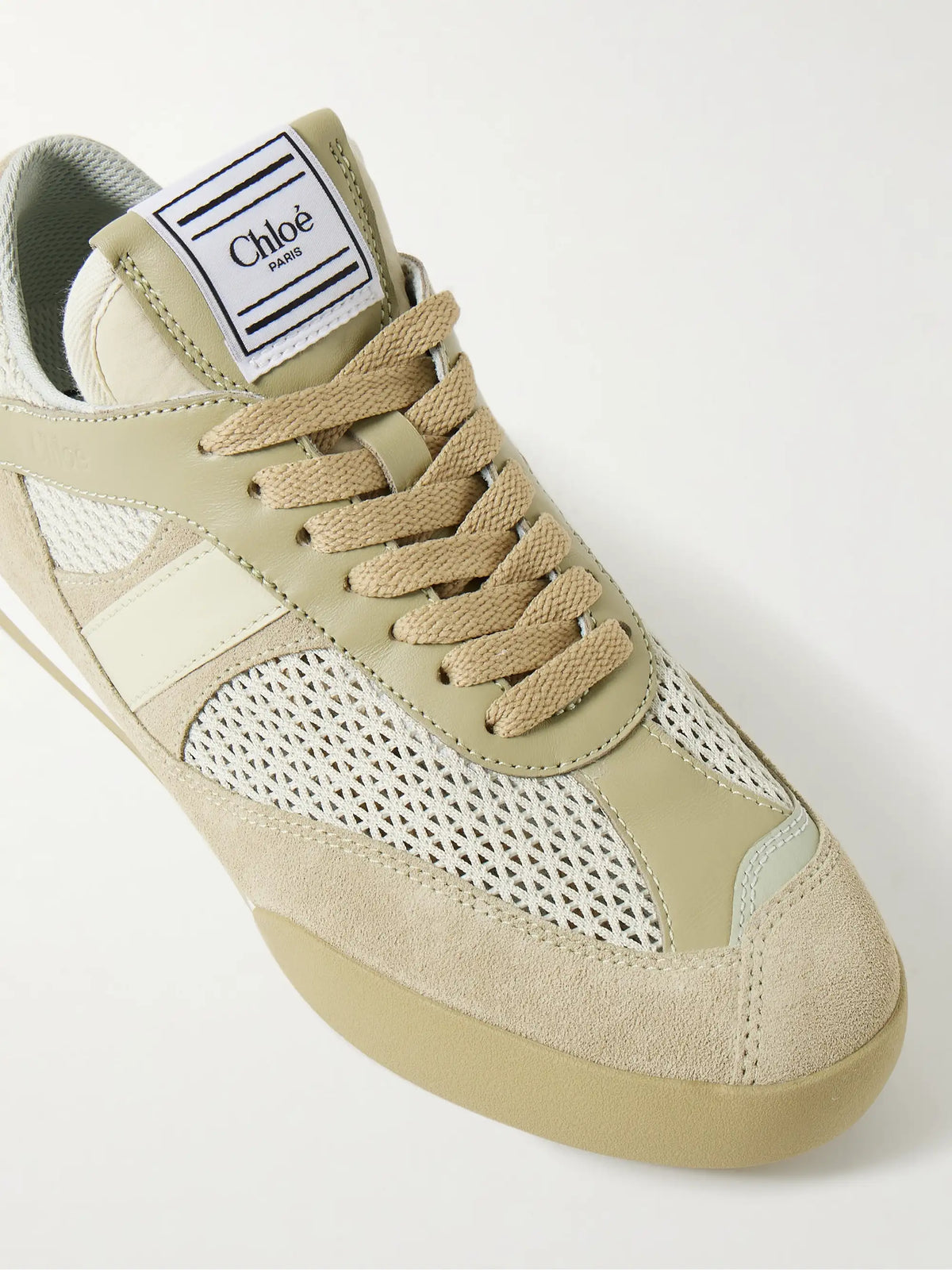 Kick Leather And Suede-trimmed Mesh Sneakers
