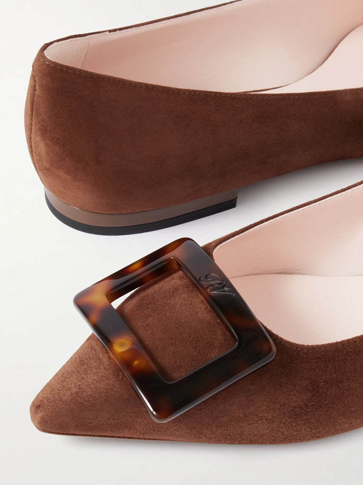 Gommettine Buckled Suede Ballet Flats