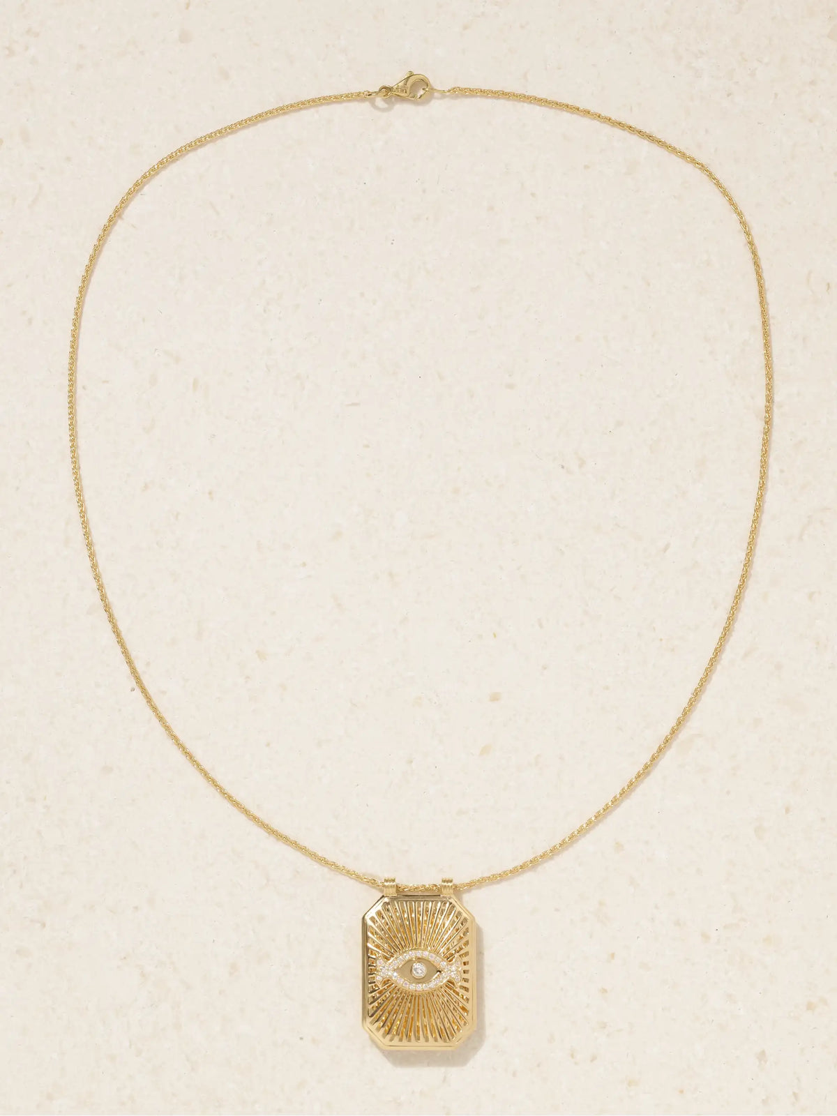 Eye Scapular 18-karat Gold Diamond Necklace