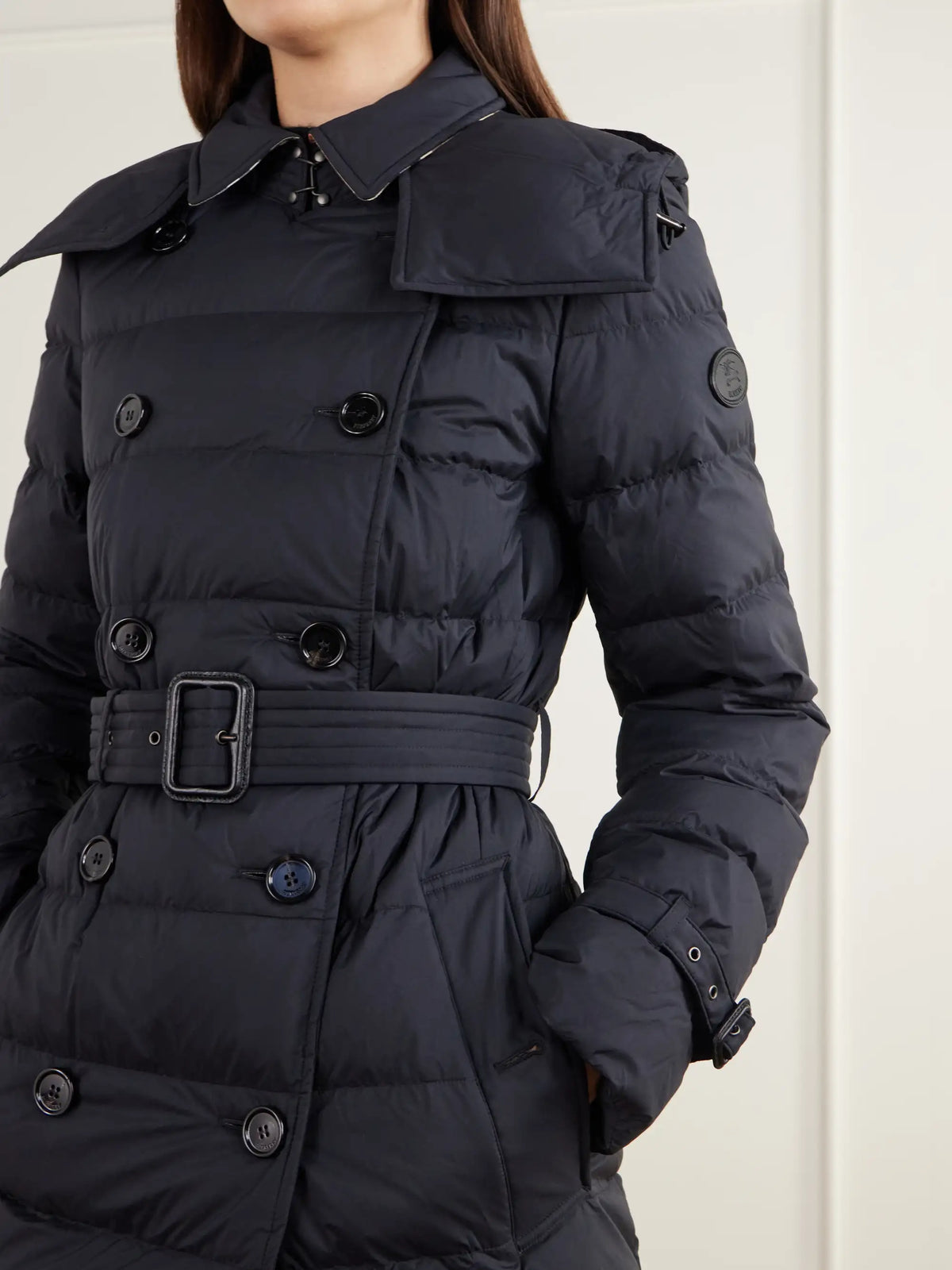 Burberry Audley Belted Double-breasted Quilted Shell Down Coat