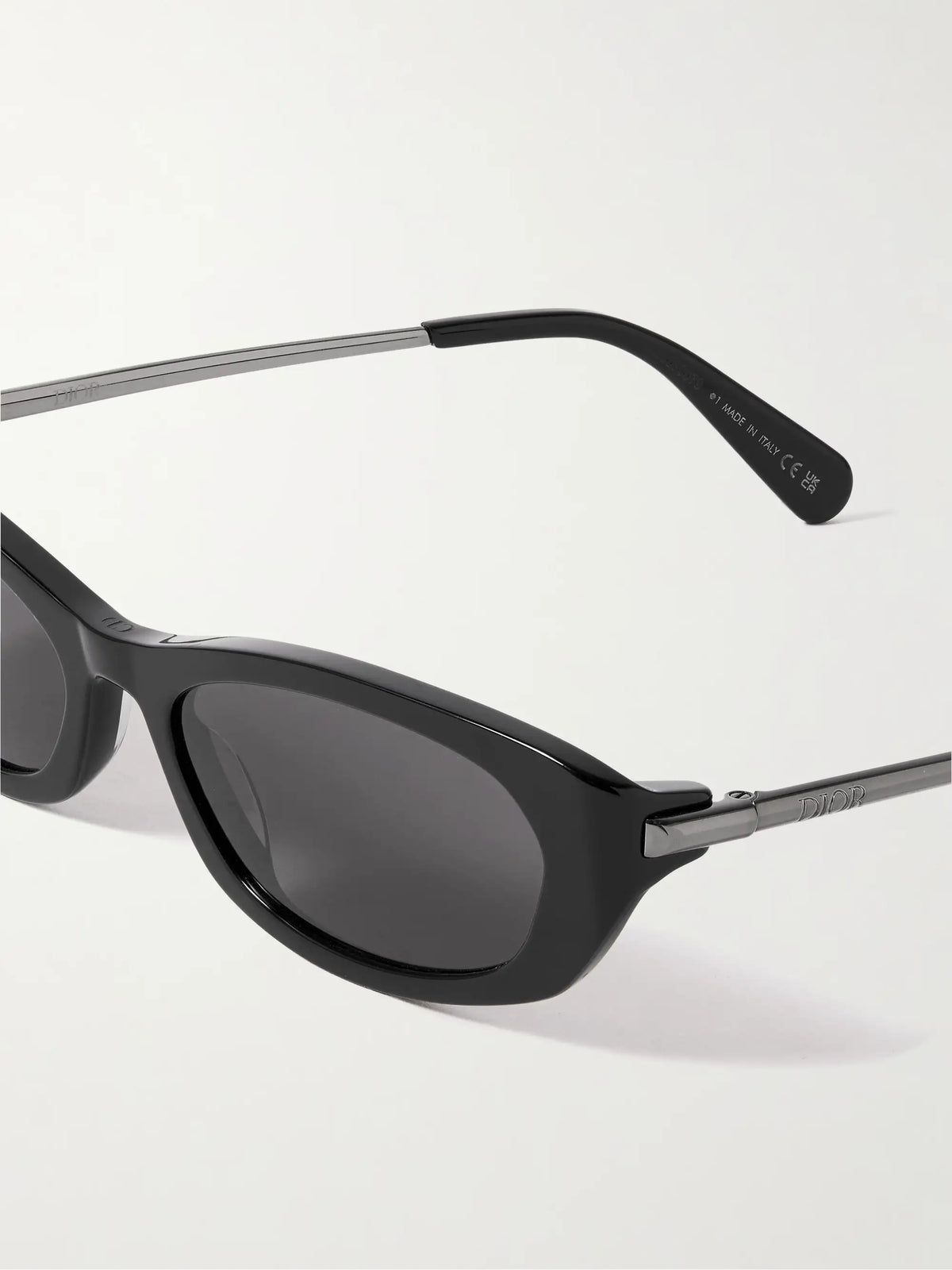 D-moon B1i Cat-eye Acetate And Gunmetal-tone Sunglasses