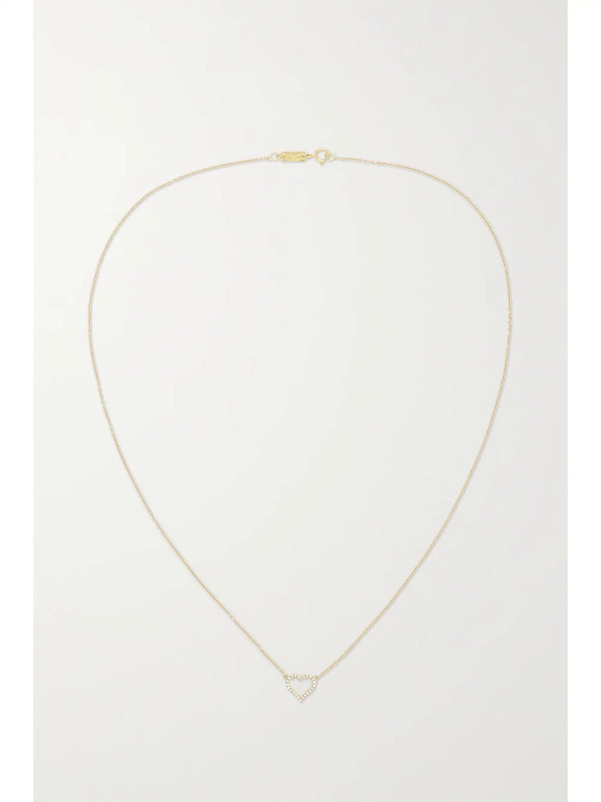 Small Open Heart 18-karat Gold Diamond Necklace