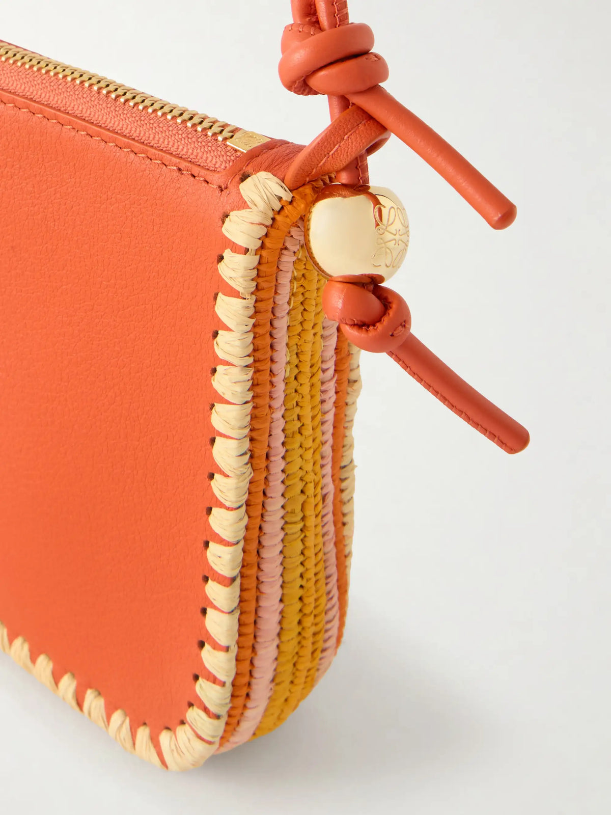 + Paula's Ibiza Rio Raffia-trimmed Leather Shoulder Bag