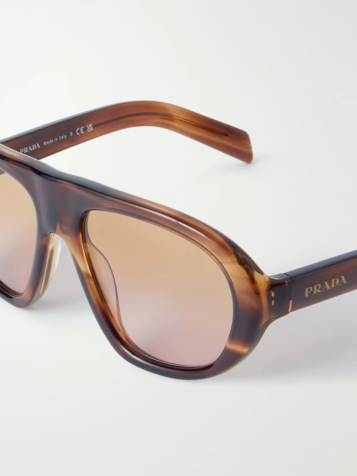 Prada Eyewear Aviator-style Round-frame Sunglasses